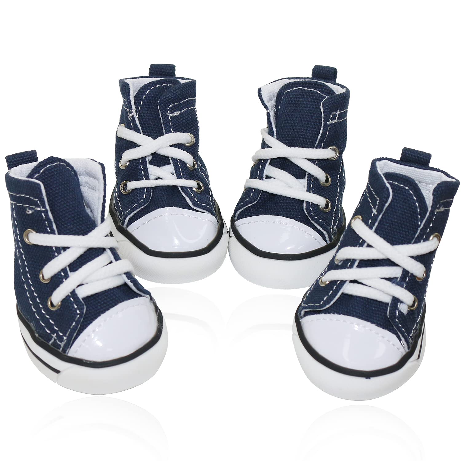 Besuntek Pet Dog Shoes, Puppy Canvas Sport Shoes Sneaker Boots, Non Slip Causal Shoes Dog & Cat Paw Protective Cover For Outdoor