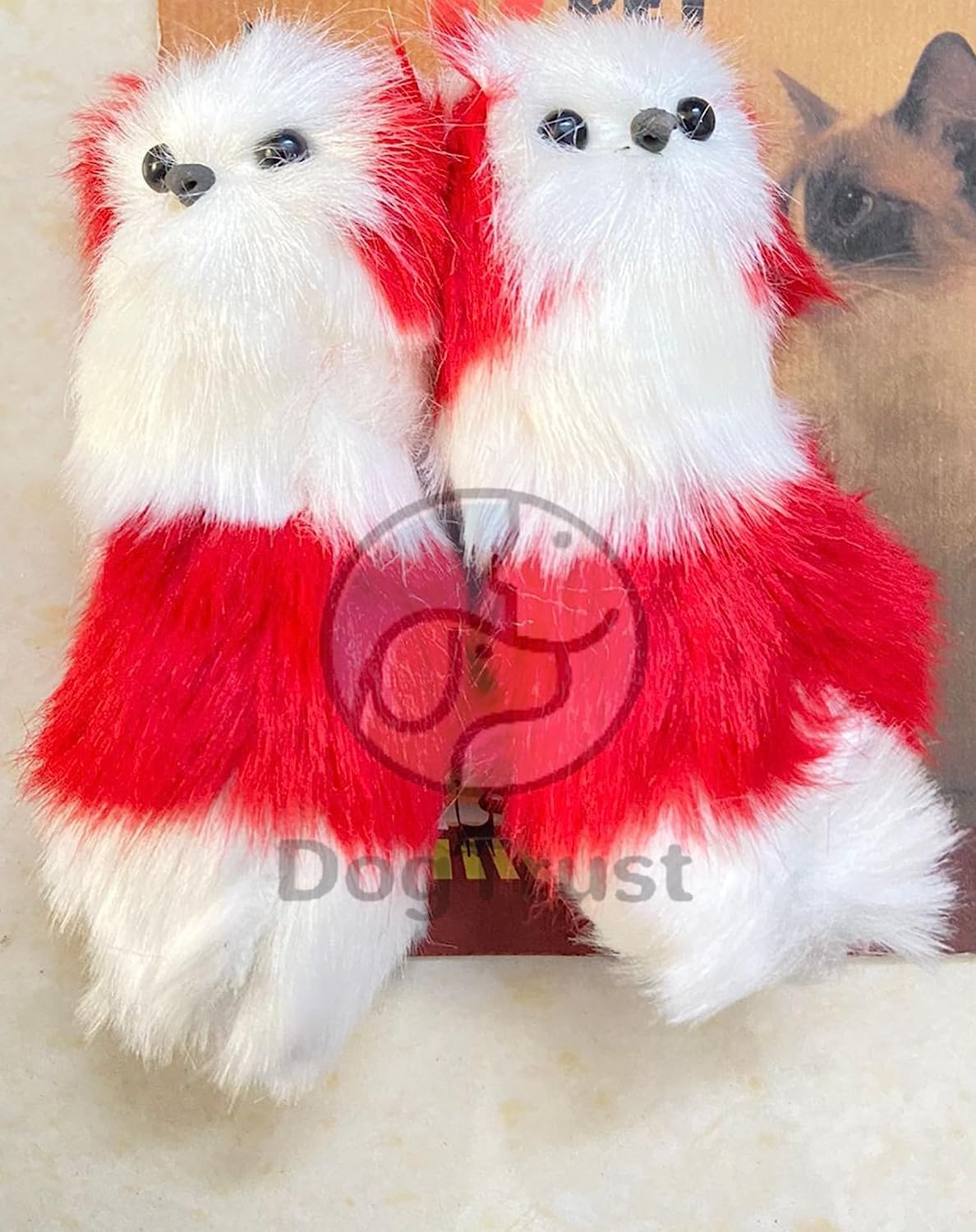Dog Trust Cats Mouse Plush Fur Cat Toys Realistic Cute Kitten Mice Filled Polyfill Rat For Cat Pack Of 2 Pcs (Red)