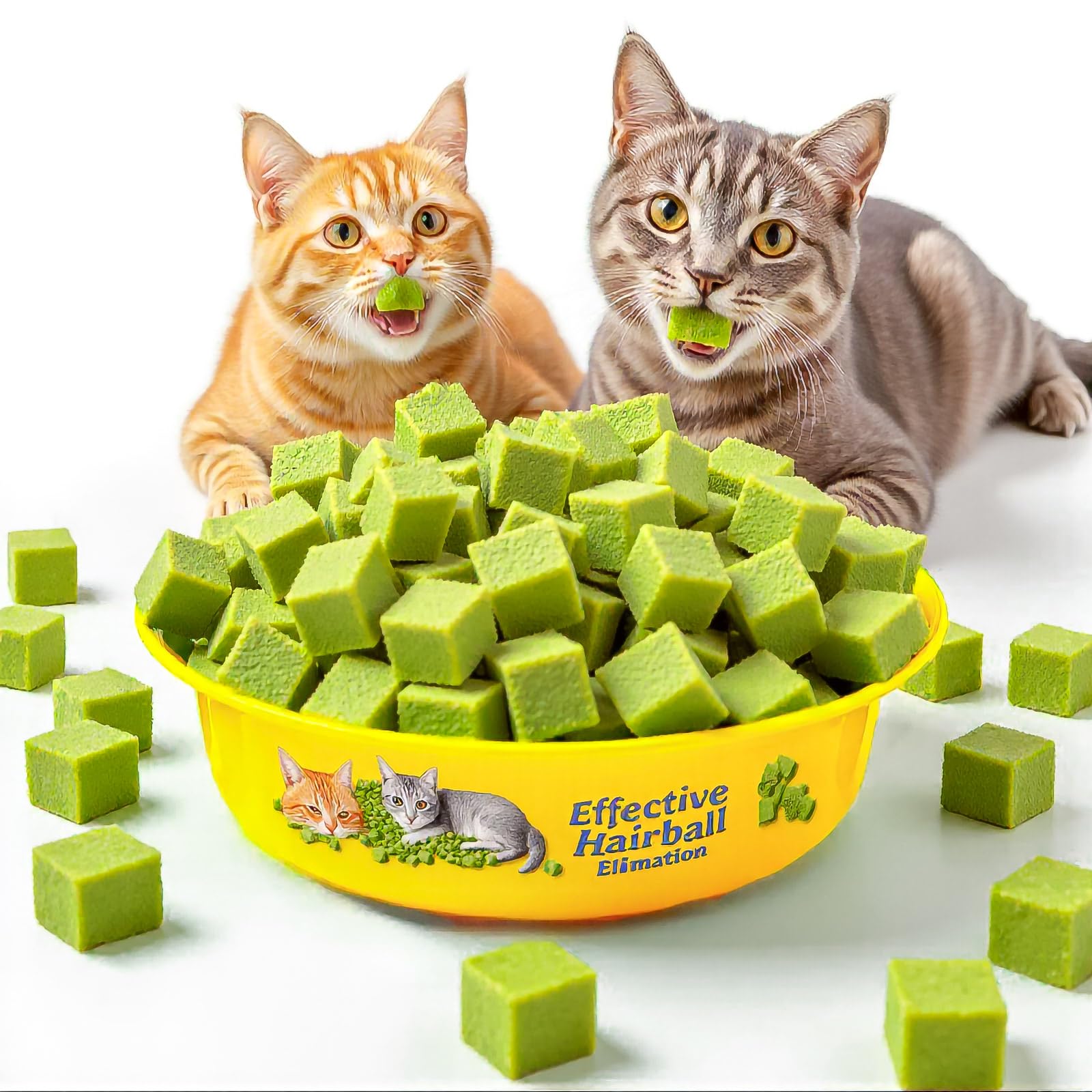 NSWXZDS Cats Grass Treats 250g/8.82oz Catnip Toy Fish Oil Freeze Dried Chicken Cat Food Hairball Removal Kitten Chew Snack Clean