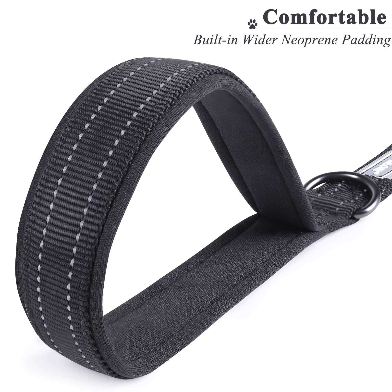 Vivaglory Short Dog Leash For Medium & Large Dogs, 24Inch, Black