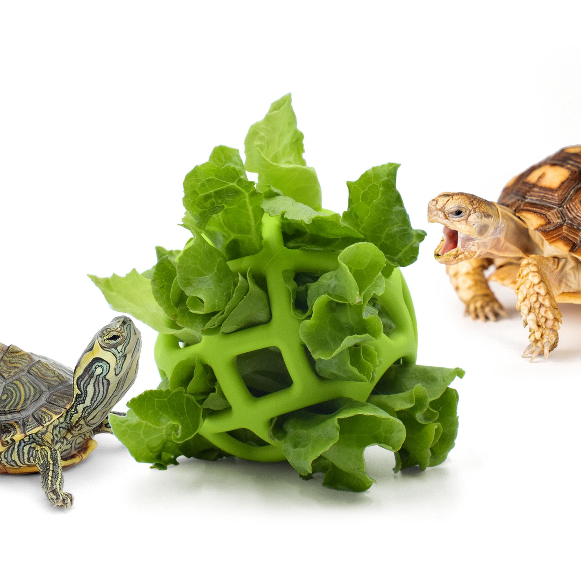 JJMOLLE Turtle Feeder Ball - Slow Feeder Foraging Toy for Turtle Tortoise, Hanging Fruit Vegetable Treat Holder Tank Habitat Acc