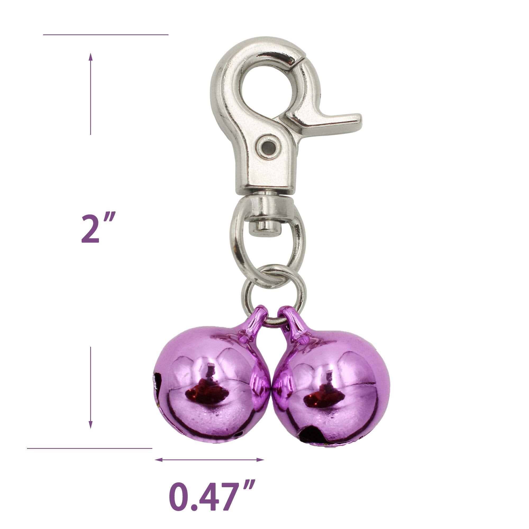 Bells For Dog Collars - 2 Pack Stainless Steel Bell Necklace For Dogs & Cat - Pet Pendant Accessories Training Collar Charm With