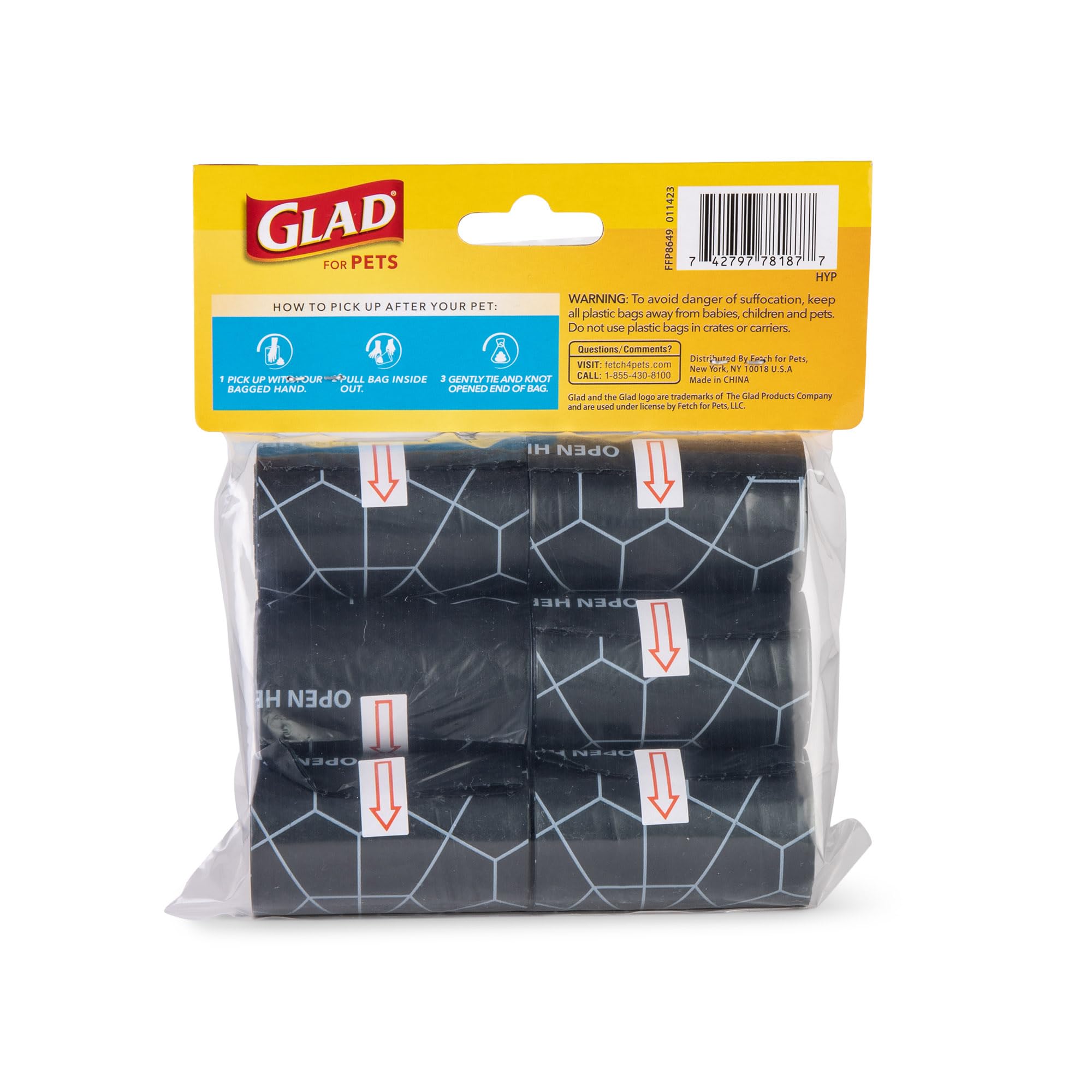 Glad For Pets Extra Large Tropical Breeze Scented Dog Waste Bags Refill Rolls | Heavy Duty Poop Bags For Dogs, 2160 Count - Dog Poop Bag Refills, 15 Dog Waste Bags Per Roll