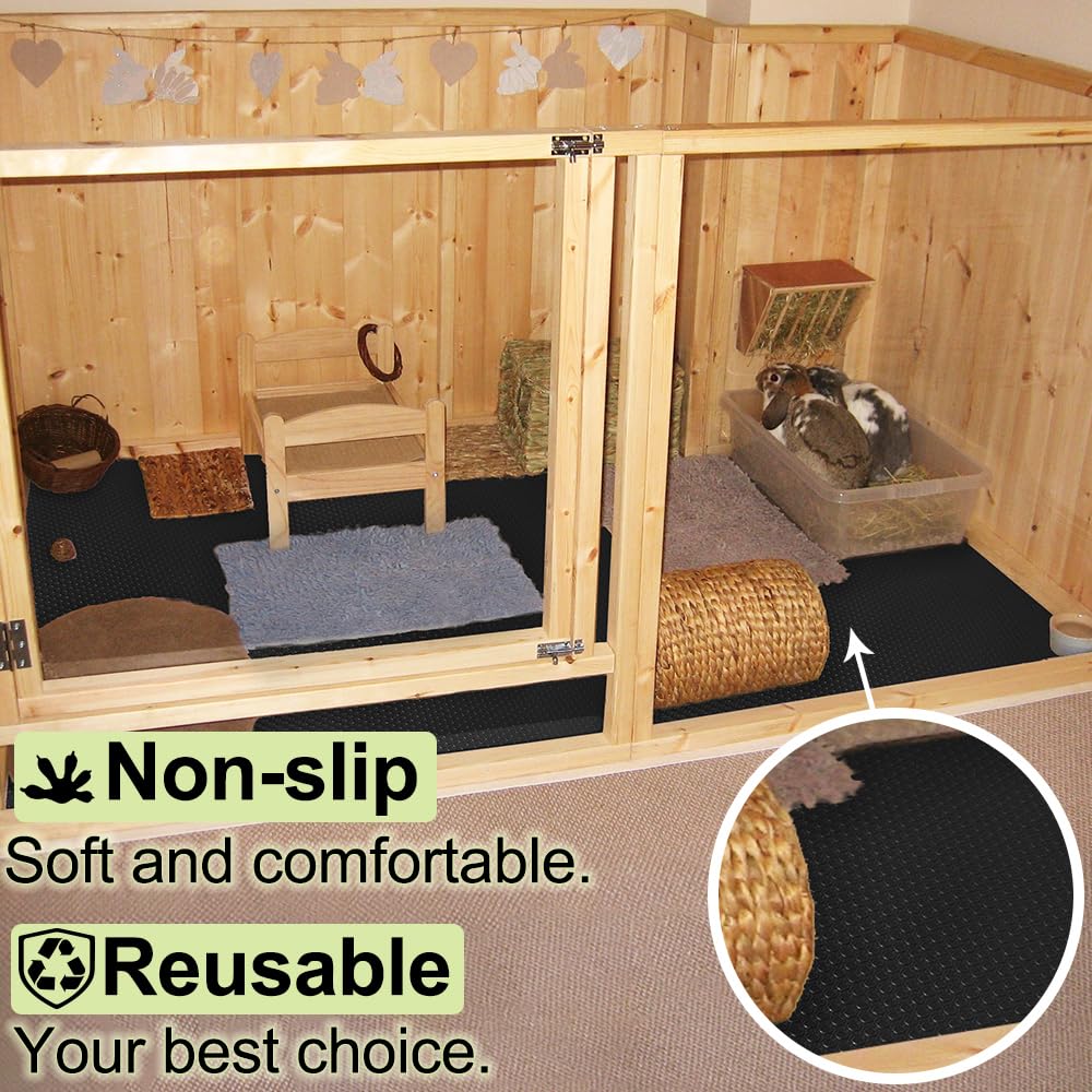 Tcypuhl Washable Guinea Pig Bedding Cage Liner Waterproof Rabbit Bedding, Easily Cut To Suit Cage And Reusable Pads For Guinea P