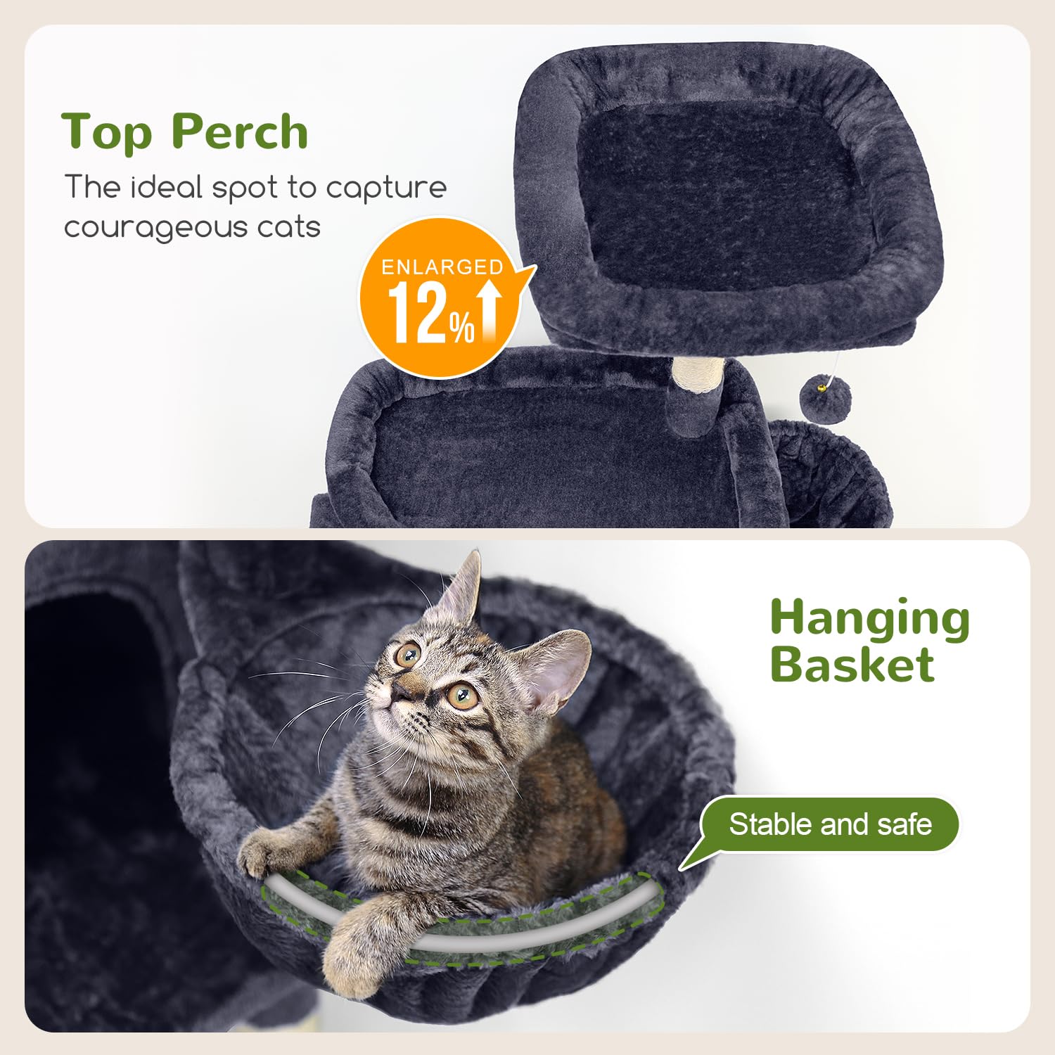 Globlazer S68 Sturdy Cat Tree, 68-Inch Large Cat Tower For Indoor Adult Cats 20 Lbs Heavy Duty Cat Tree For Big Cats With Extra