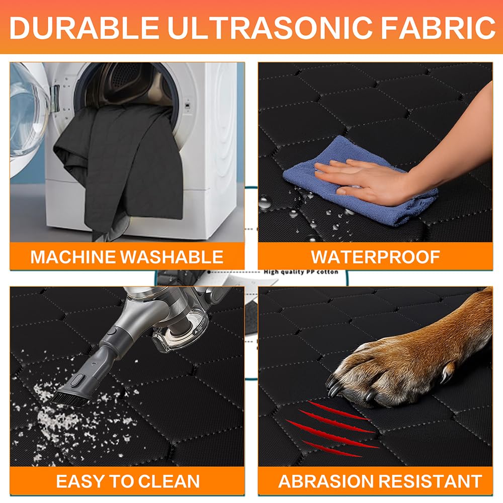 Toymommy 2025 Upgrade Large/Medium Dog Car Seat Cover - 600D Oxford Hard Bottom, Waterproof Scratch-Proof Bite-Resistant, Suppor