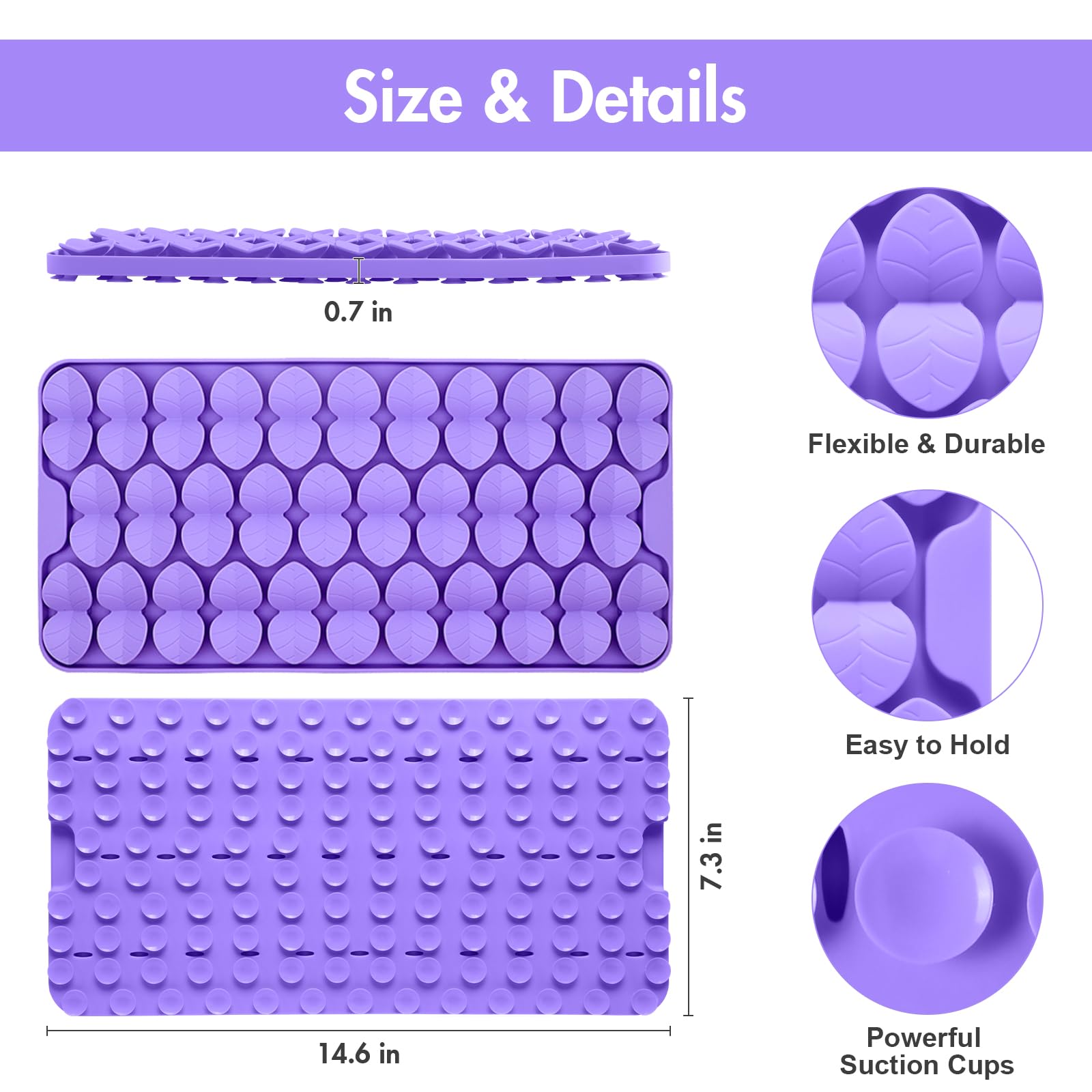 Ourmiao Silicone Snuffle Mat For Large Dogs, Dog Lick Mat Slow Feeder, Pet Licking Treat Mat With Suction Cups For Smell Trainin