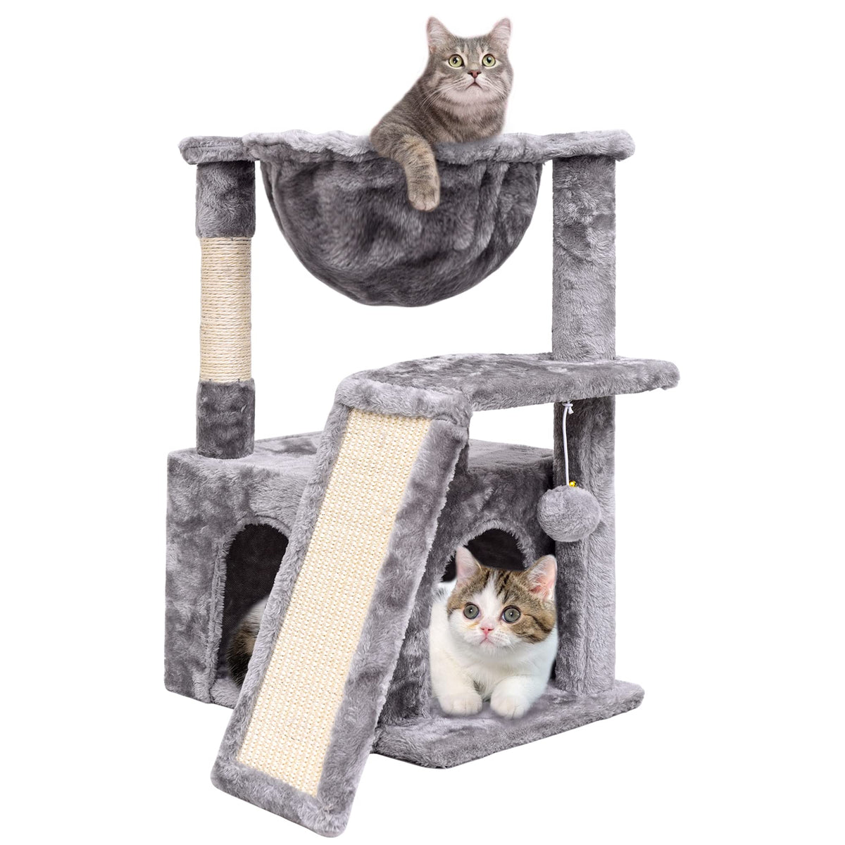 Syandlvy Cat Tree For Indoor Cats Large Adult, Modern Activity Tower With Scratching Posts & Board, Condo With Plush Perch, Clim