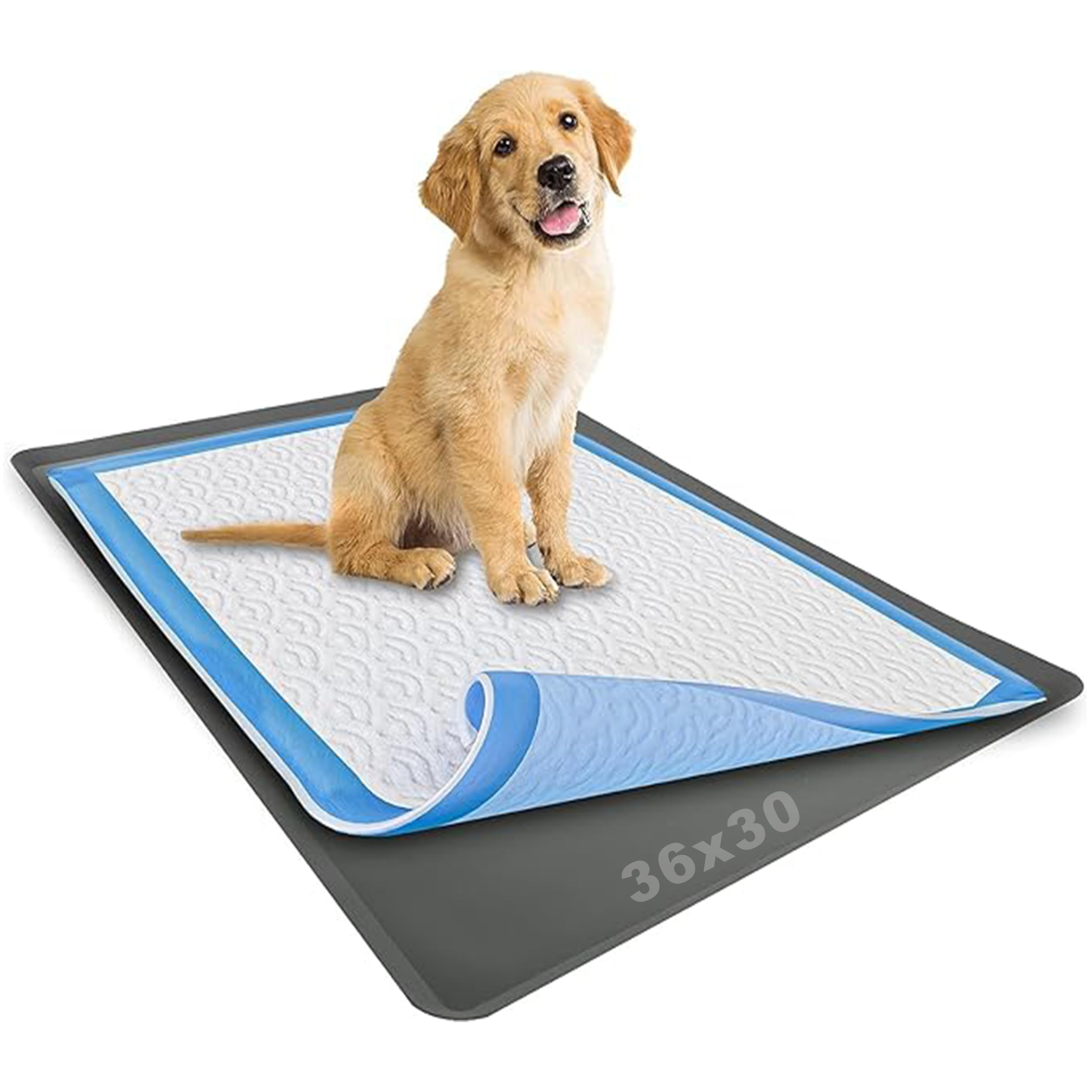 TidyFriend Dog Pad Holder Tray for 30 x 36 Inches Training Pads - 2 Pack, Silicon Wee Wee Pad Holder, No Spill Pee Pad Holder fo