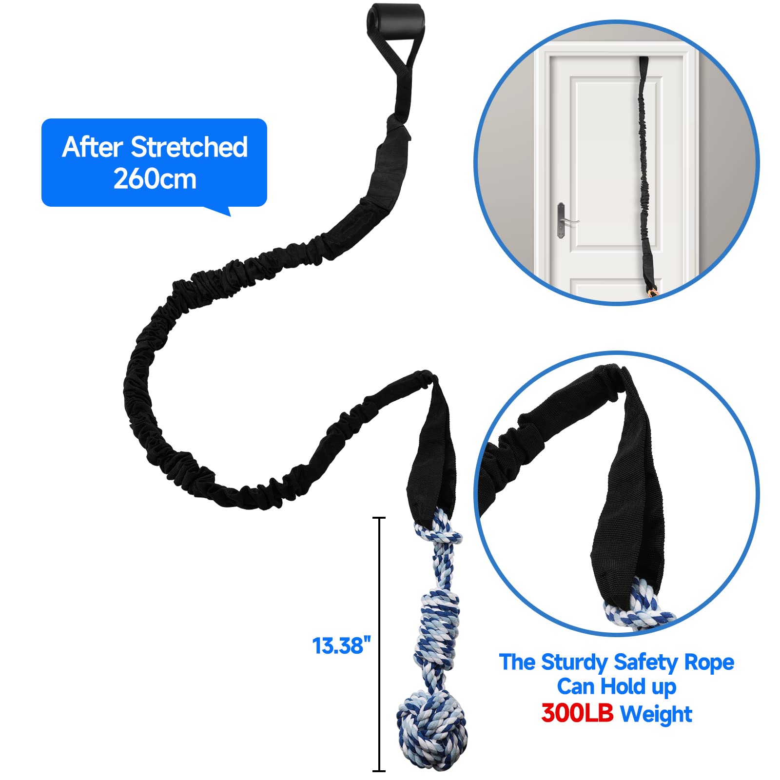 Qingfangli Spring Pole Dog Rope Outdoor Tug Of War Toy For Pitbull Medium To Large Dogs Bungee Hanging Exercise Ropes Muscle Bui