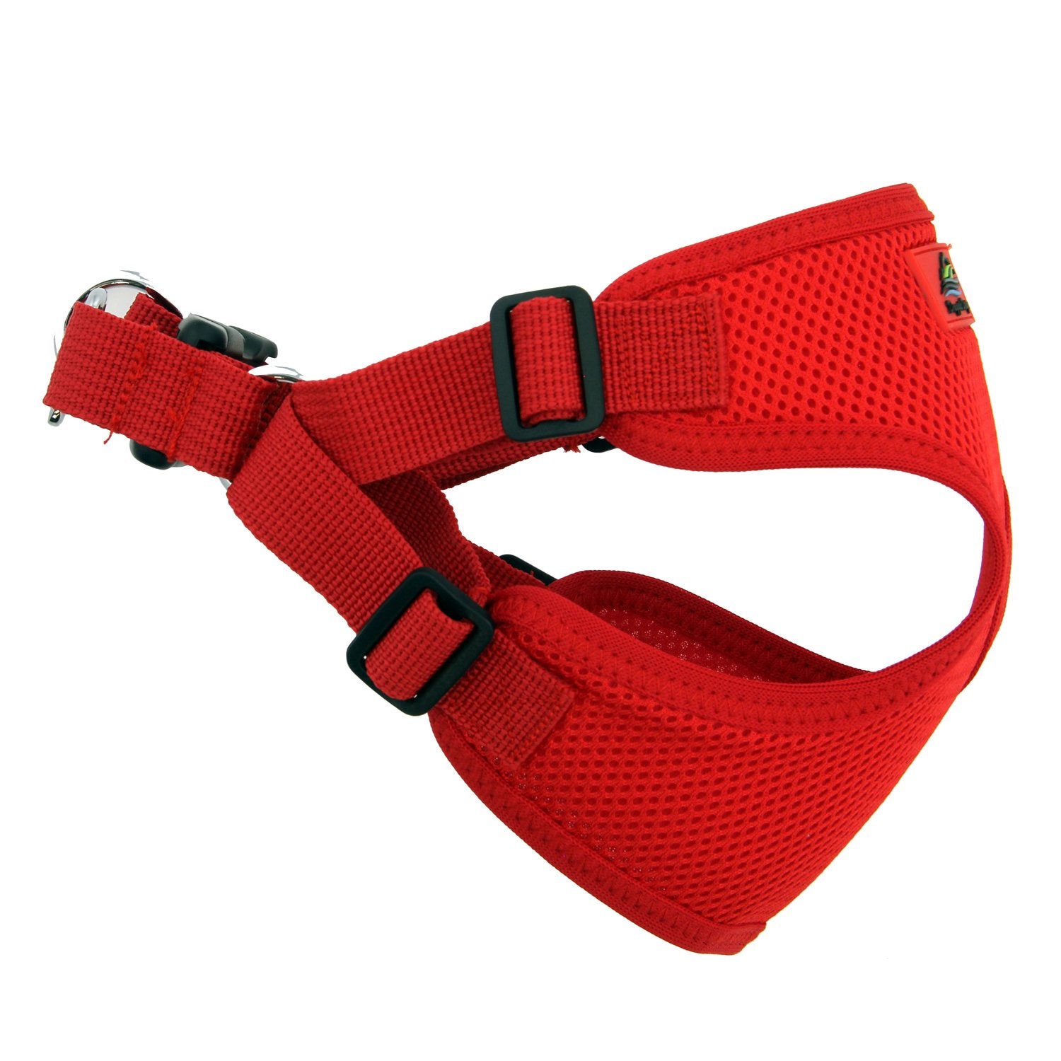 Doggie Design Soft Lightweight Wrap And Snap Choke Free Dog Harness - Flame Red (L)