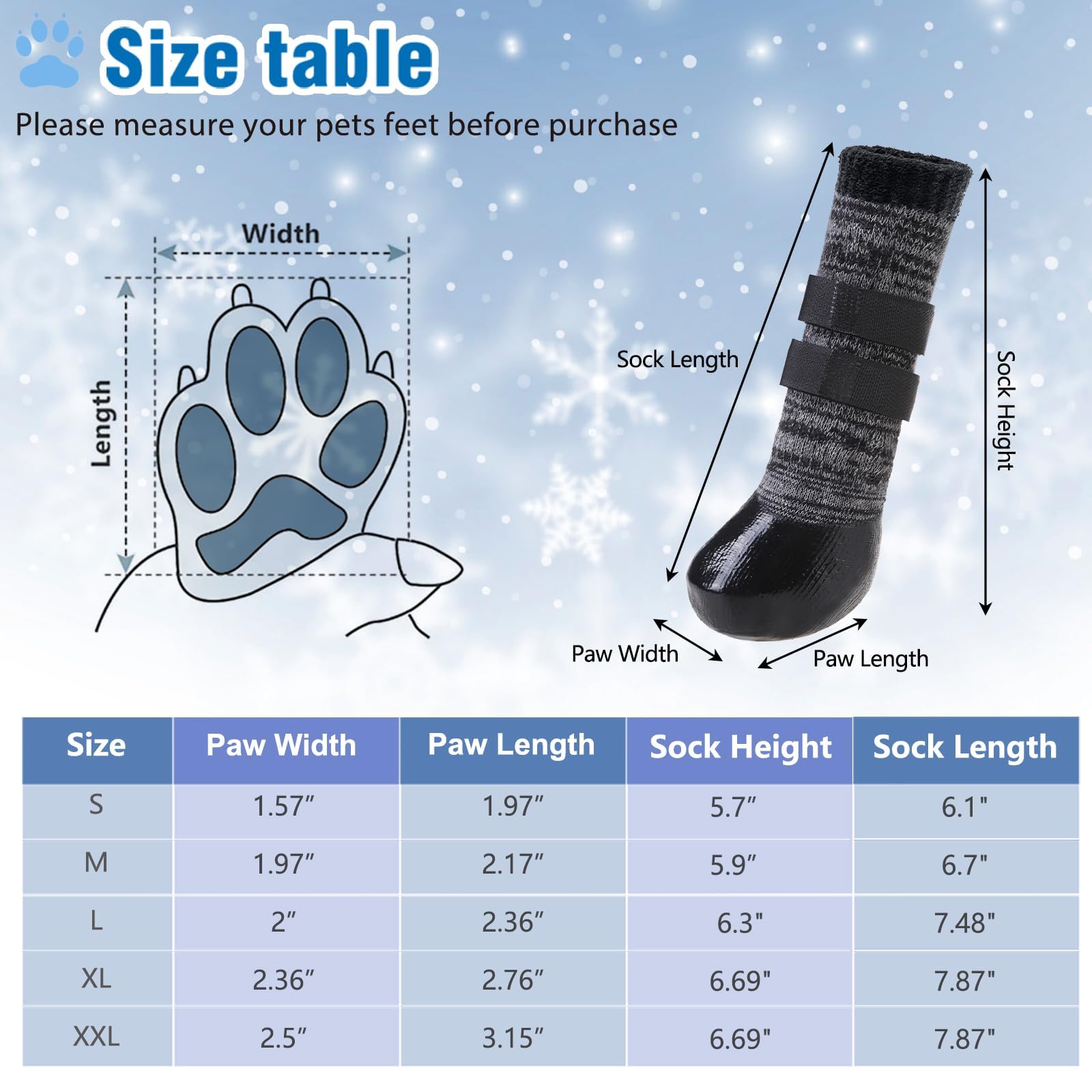 Kooltail Dog Socks To Prevent Licking With Grips For Hardwood Floors, Waterproof Dog Shoes For Winter, Dog Rain Snow Warm Boots&