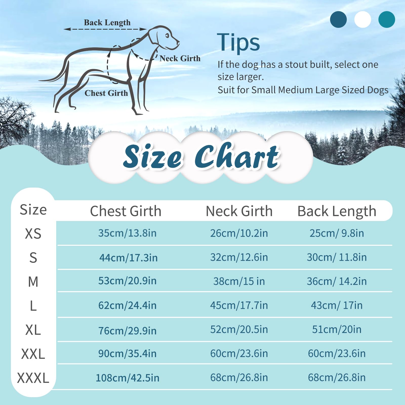 Ikipuko Dog Jacket - Winter Waterproof Dog Coat, Fleece Lining, Reflective, Zip Up With Harness, High Collar Snowsuit (Green, 3X