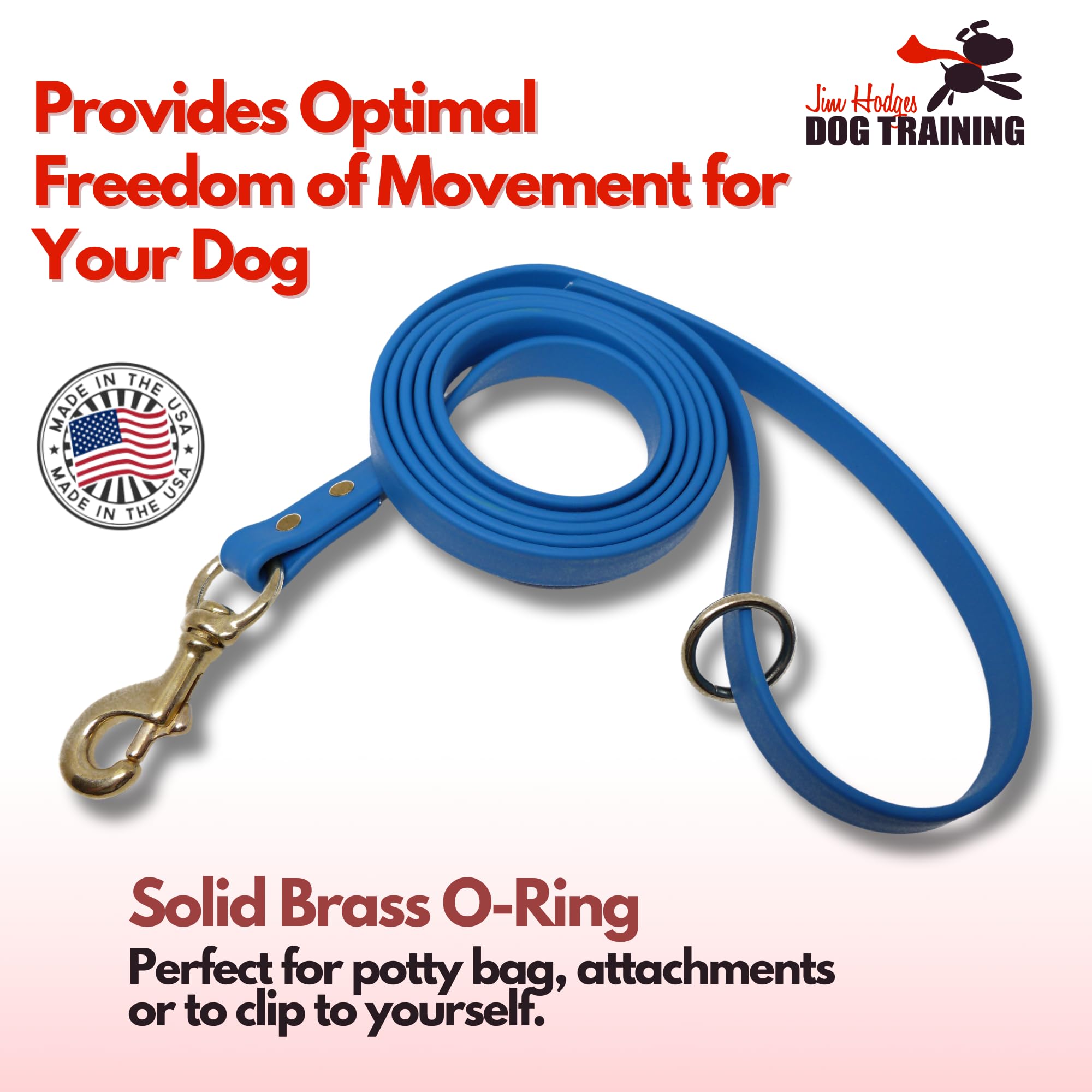 Jim Hodges Dog Training Gummy Dog Leash, Biothane, Dog Training Leash, Made In The Usa, 4 Feet, Various Sizes & Colors (3/4, Light Blue)