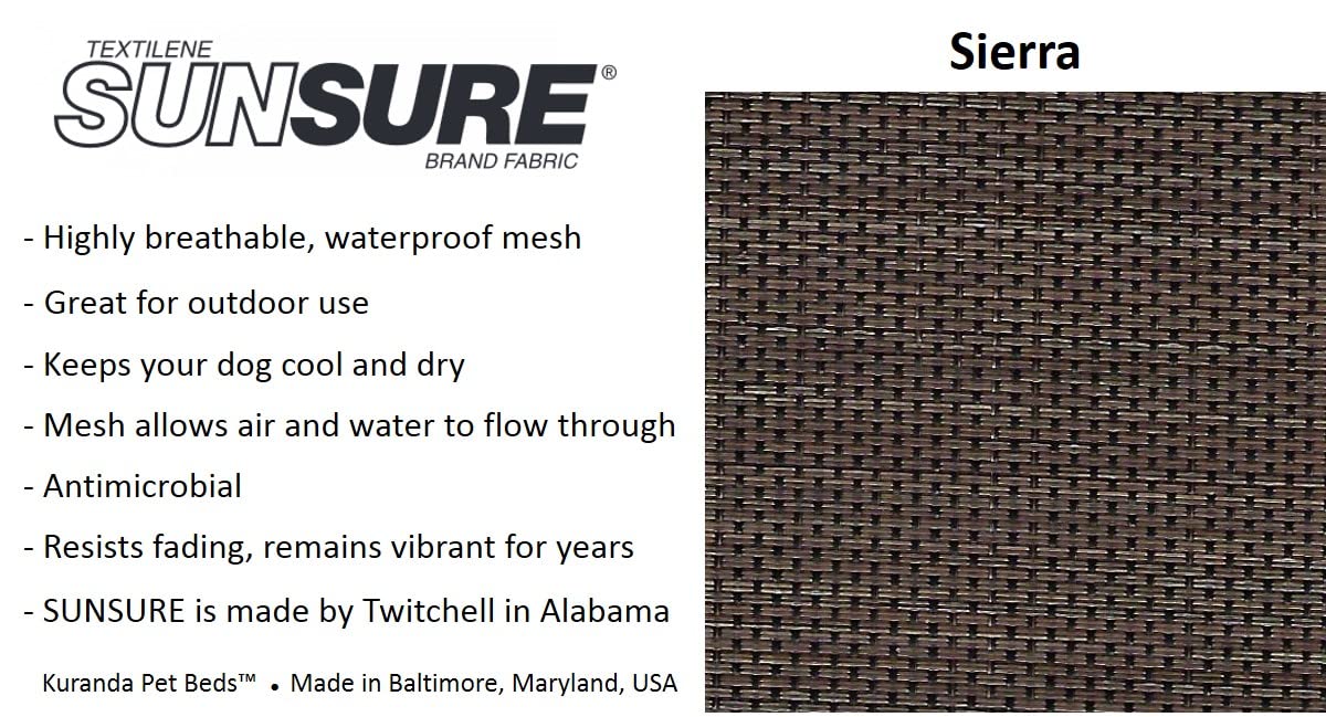 Kuranda Elevated Outdoor Bed - Almond Pvc - Sunsure Textilene Fabric (Small - 30' X 20', Sierra)