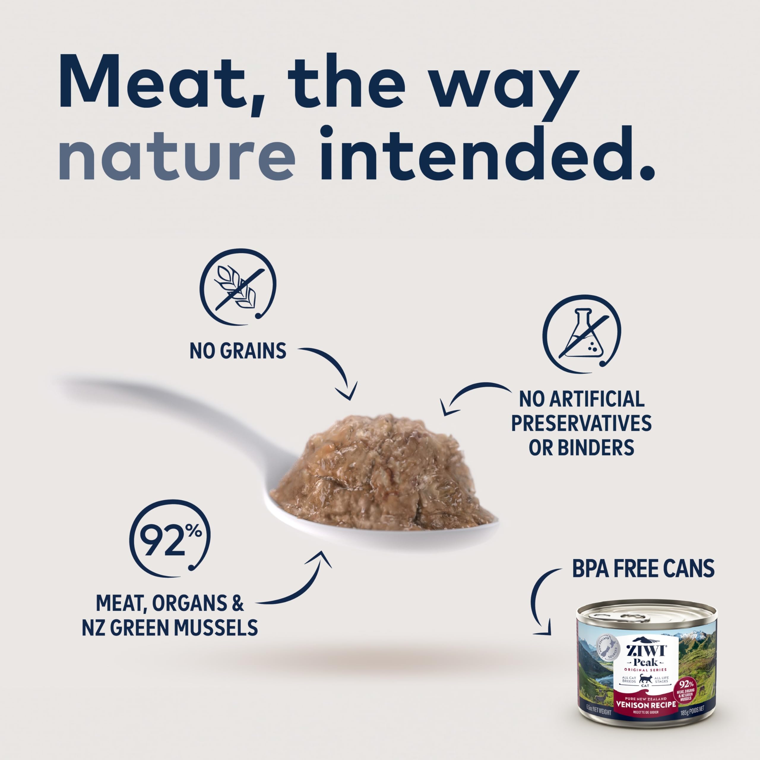ZIWI Peak Canned Wet Cat Food - All Natural, High Protein, Grain Free, Limited Ingredient, with Superfoods (Venison, Case of 12,