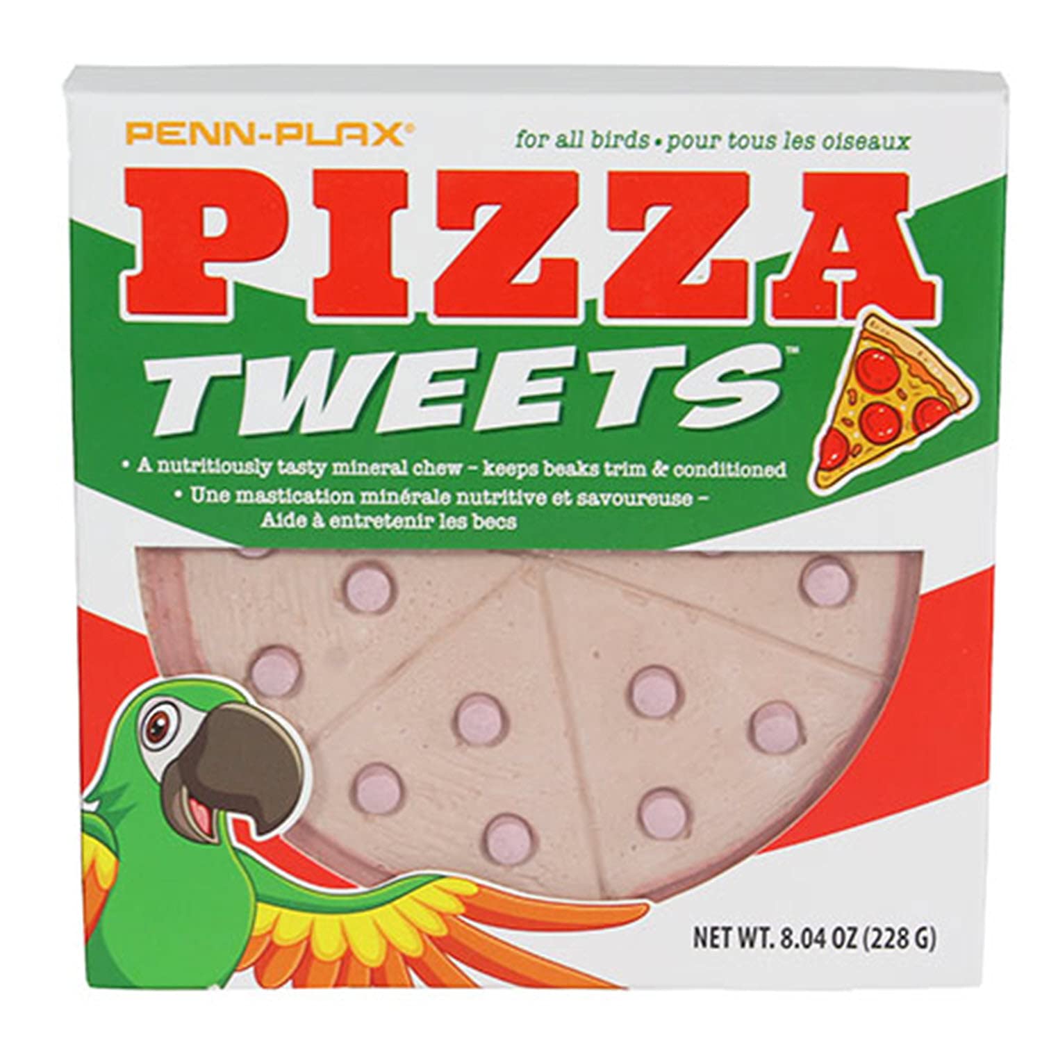 Penn-Plax Tweet Eats: Pizza Tweets  Nutritious and Tasty Mineral Chew  Safe for All Birds  Keeps Beaks Trim and Conditioned  1 P