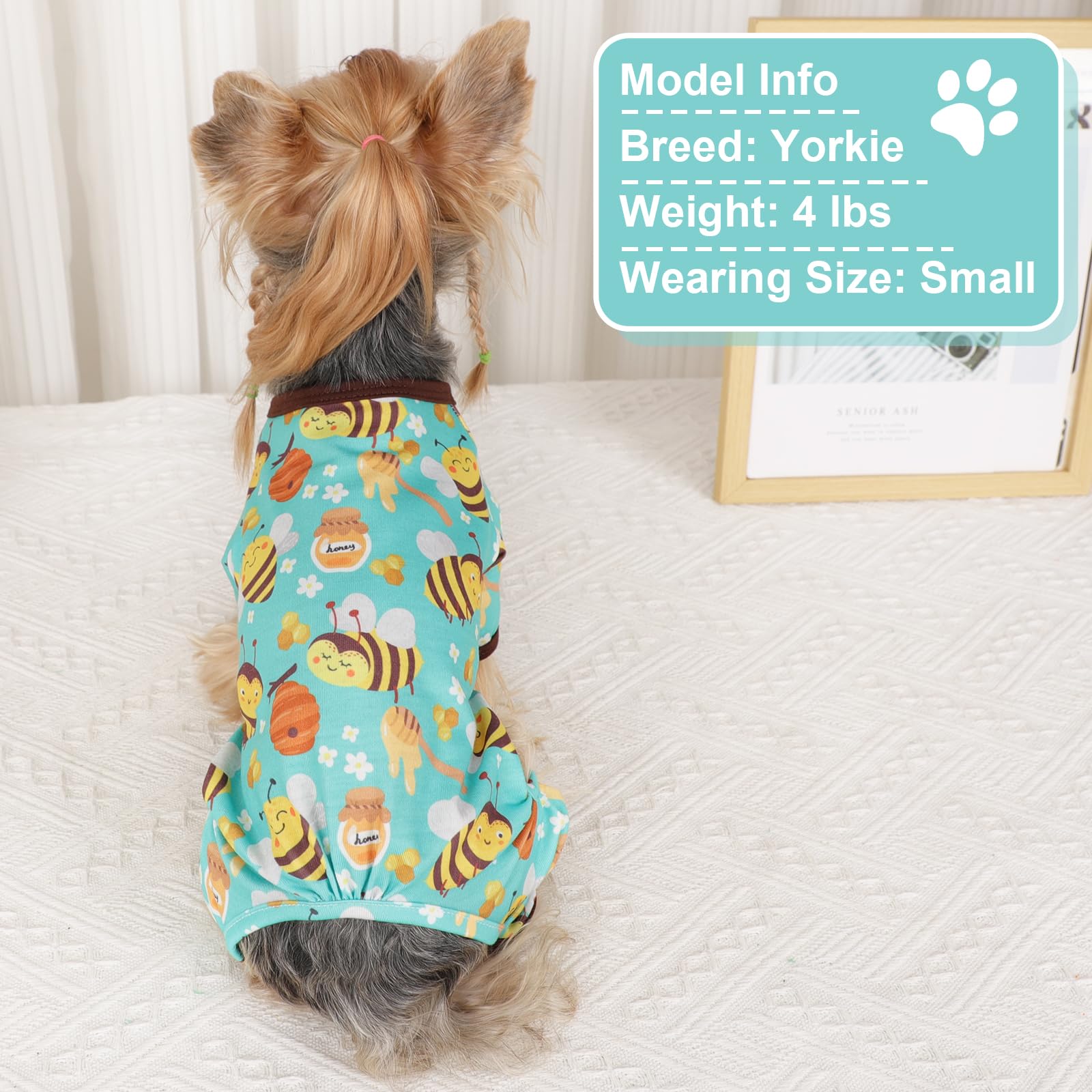 Dog Pajamas Small Sized Boy Girl, Cotton Stretchable Pet Clothes Jammies Puppy Outfits For Dogs Female Male, Spring Summer Doggi