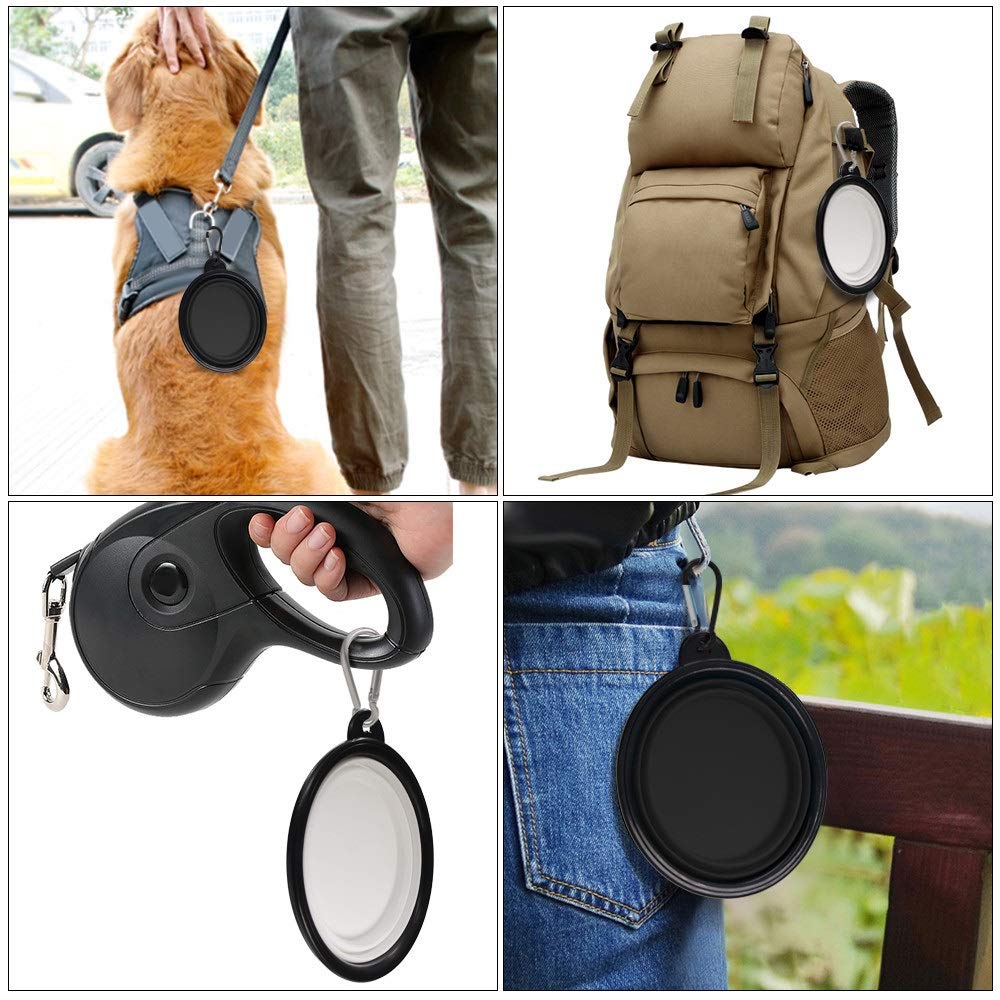 Dog Bowl Pet Collapsible Bowls,2 Pack Portable And Foldable Pet Travel Bowls Collapsable Dog Water Feeding Bowls Dish For Dogs Cats And Small Animals, (Small, Black+White)