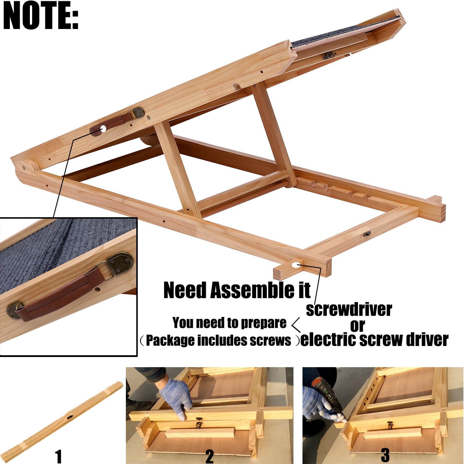 Wooden Dog Ramp Car Stairs Foldable Pet Stairs,5 Levels Height Pet Steps For Dogs And Cats,Non-Slip Balanced Dog Indoor Outdoor