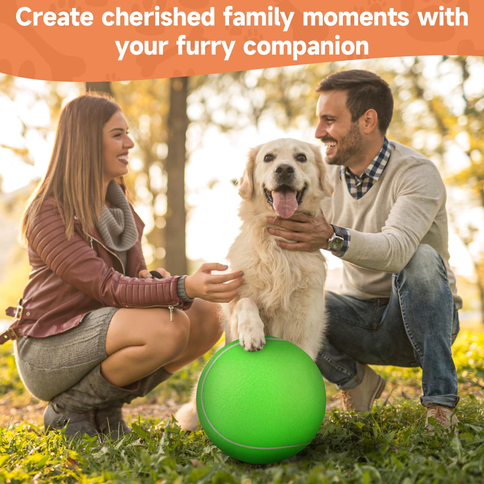 QDAN Giant Large Tennis Ball for Dogs: 9.5'' Big Ball for Dogs for Outdoor Play, Big Tennis Ball Dog Toy, Dog Tennis Ball for Sm