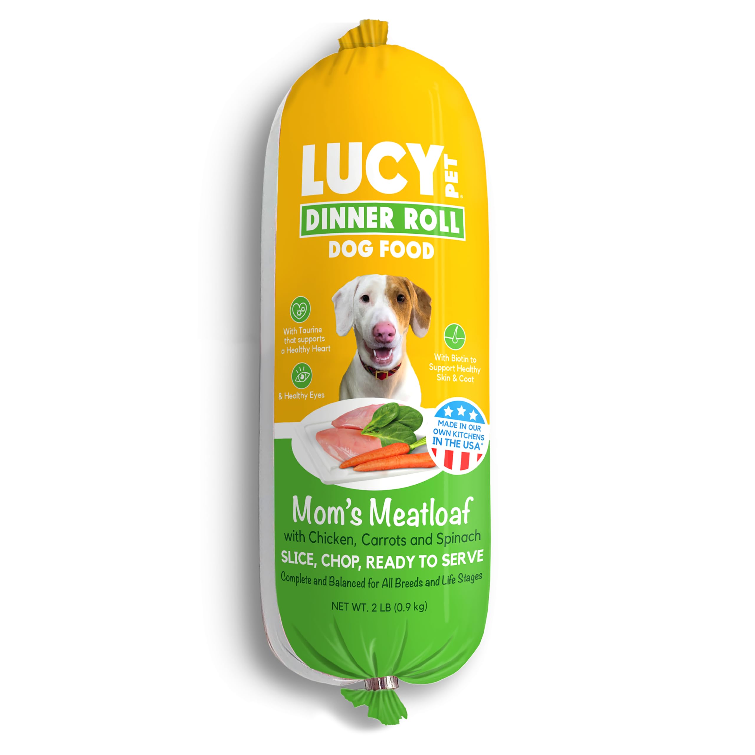 Lucy Pet Dinner Rolls- Moms Meatloaf Chicken with Carrots and Spinach 2lb