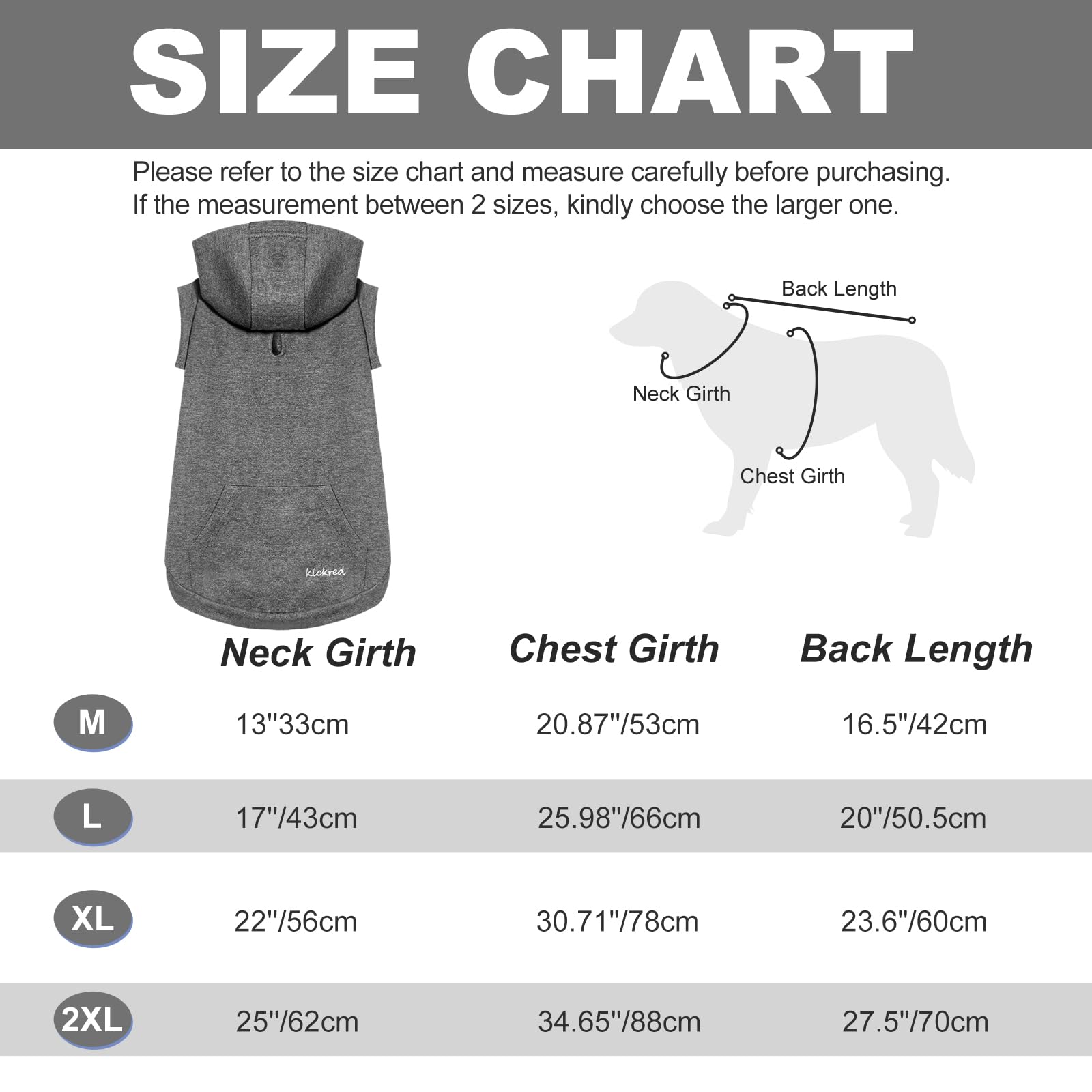 Kickred Basic Dog Hoodie Sweatshirts, Pet Clothes Hoodies Sweater With Hat And Leash Hole, Soft Cotton Outfit Coat For Large Medium Small Dogs, L