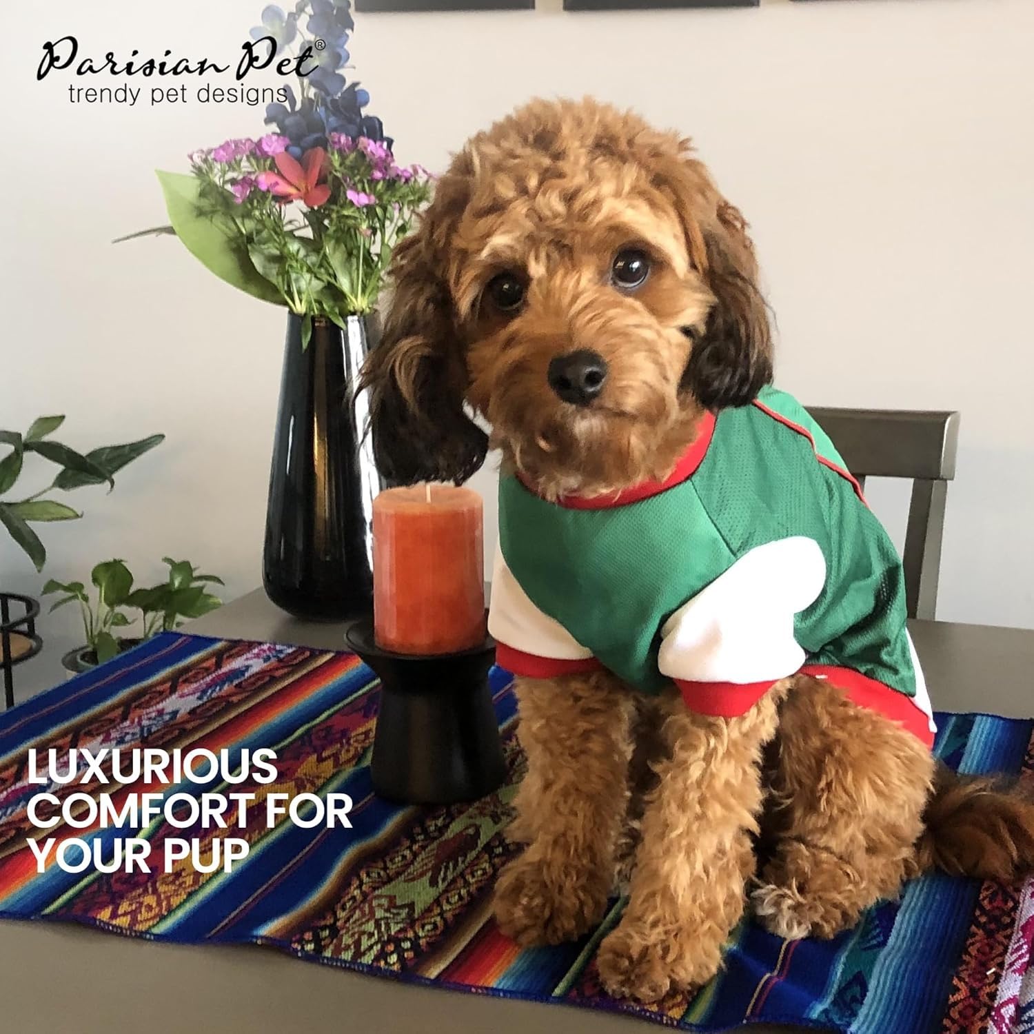 Parisian Pet Dog Jersey - Embroidered  Mexico  Breathable Mesh Fabric - Football, And Olympic Sportswear Mexico Dog Clothes - Li