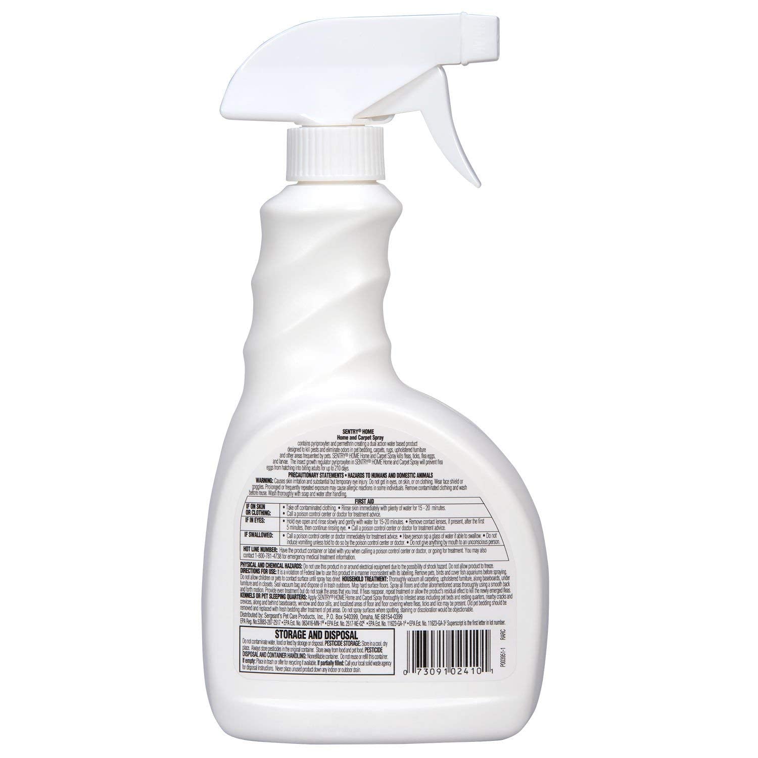 SentryHome Flea & Tick Spray for Home & Carpet, 24 oz - Effective Pest Control Solution