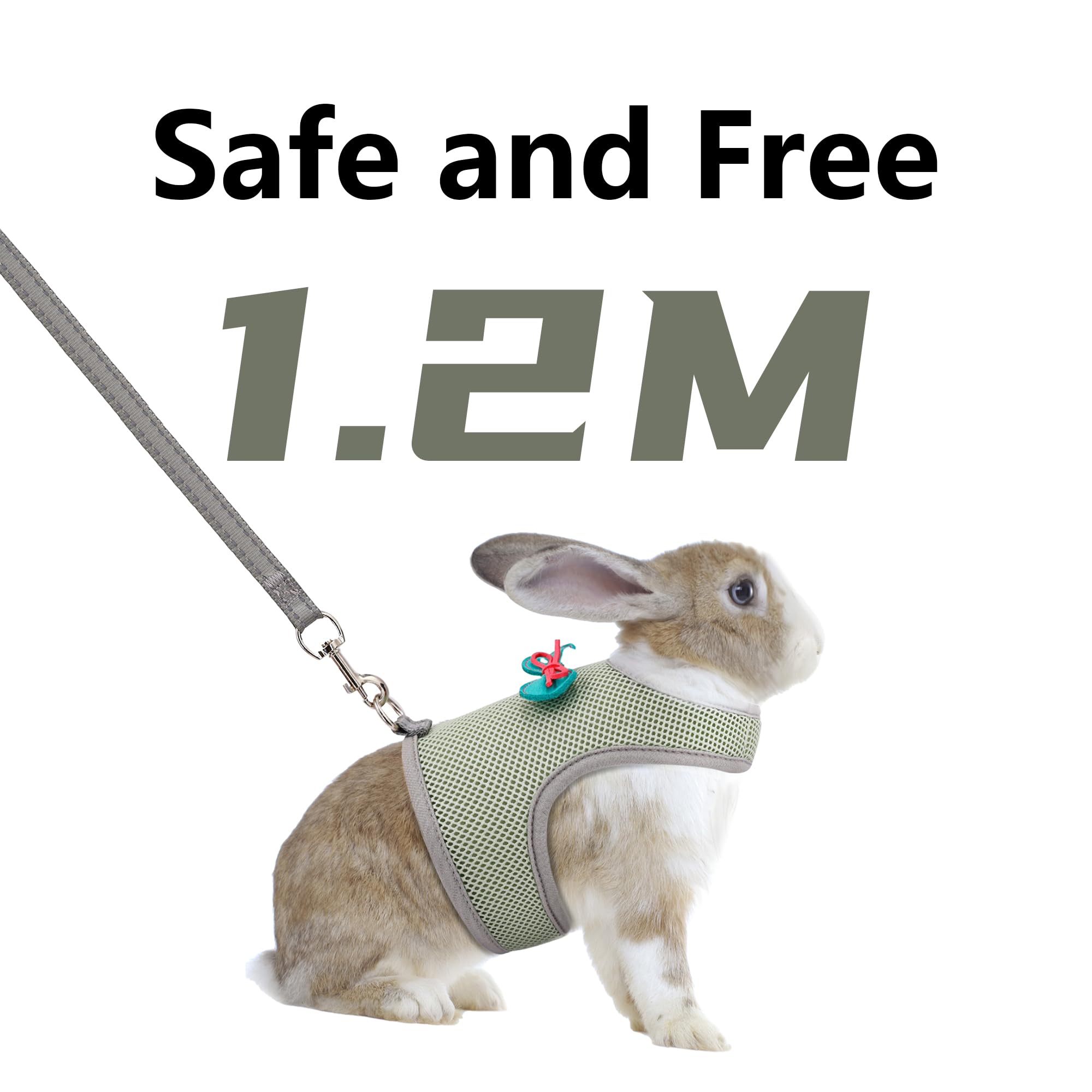 Aiitle Rabbit Harness And Leash Set With Cute Bow, Adjustable Bunny Harness Escape Proof For Rabbits Kitten Ferret Puppy Small P