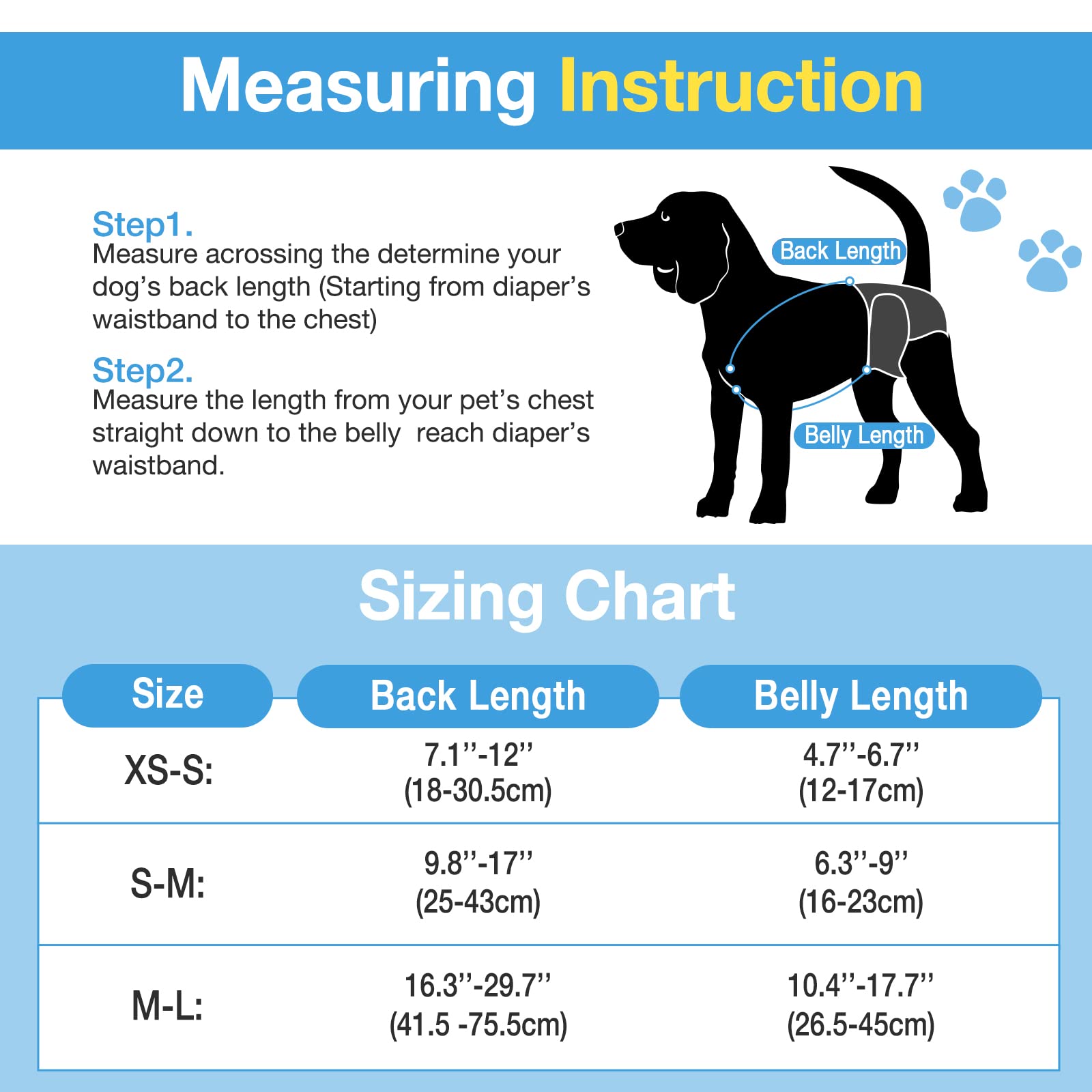 Pet Soft Dog Suspenders 2 Pieces Female Dog Diaper Suspenders For Dogs Diaper Keeper Suspender For Dog Skirt, Dog Dress(Gold & Blue, S/M)