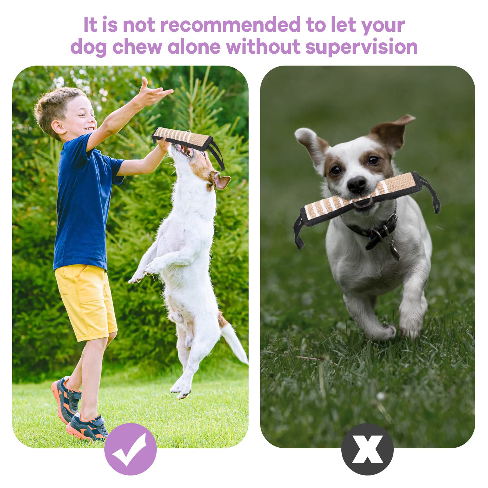 Amylove 2 Pcs Dog Tug Toy, Tug Of War Dog Toy, Tough Jute Dog Fight Pillow With 2 Handles For Small Medium Large Dogs Puppy Training Interactive Play