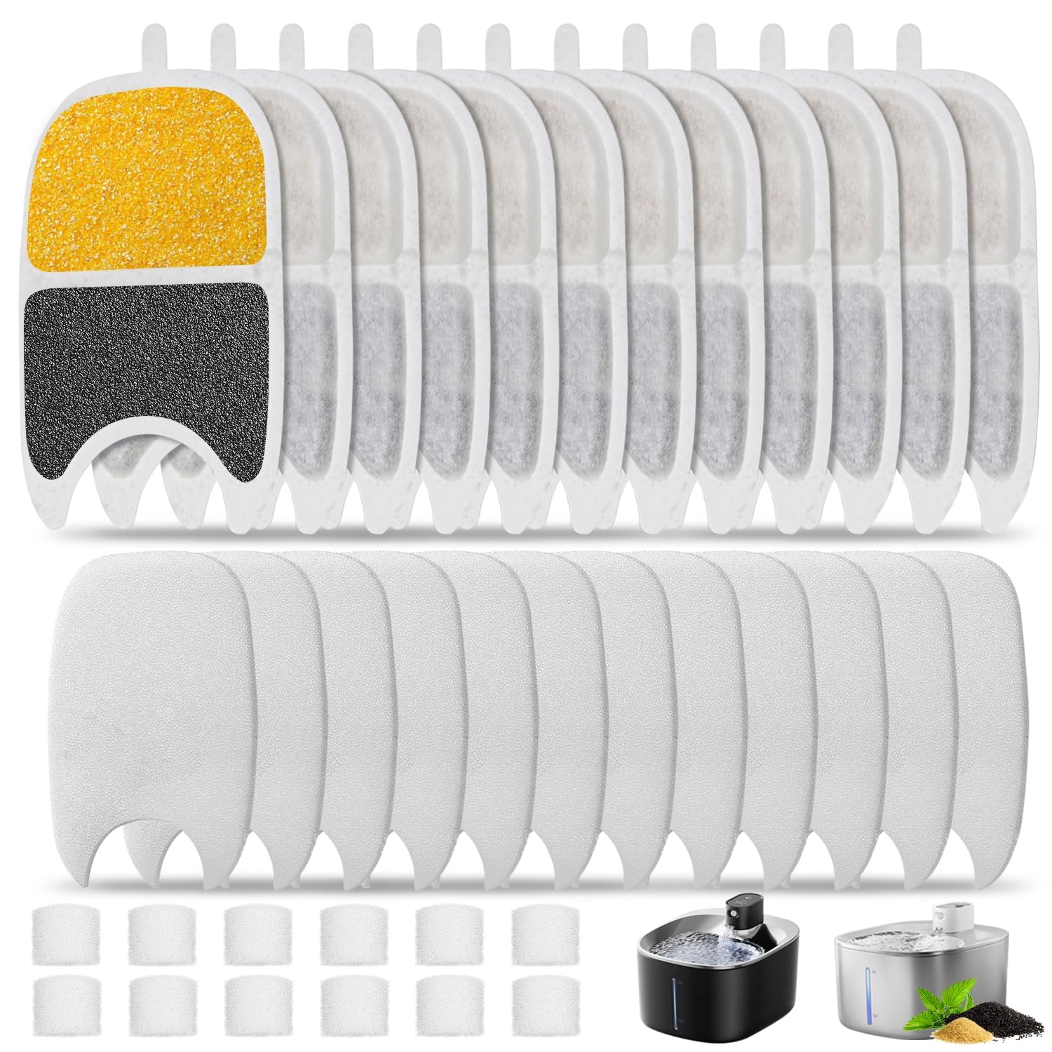 Cat Water Fountain Filter Replacement Pet Drinking Fountain Filters Compatible With 135 Fl Oz/4L Cat Water Fountain-12 Set Filte