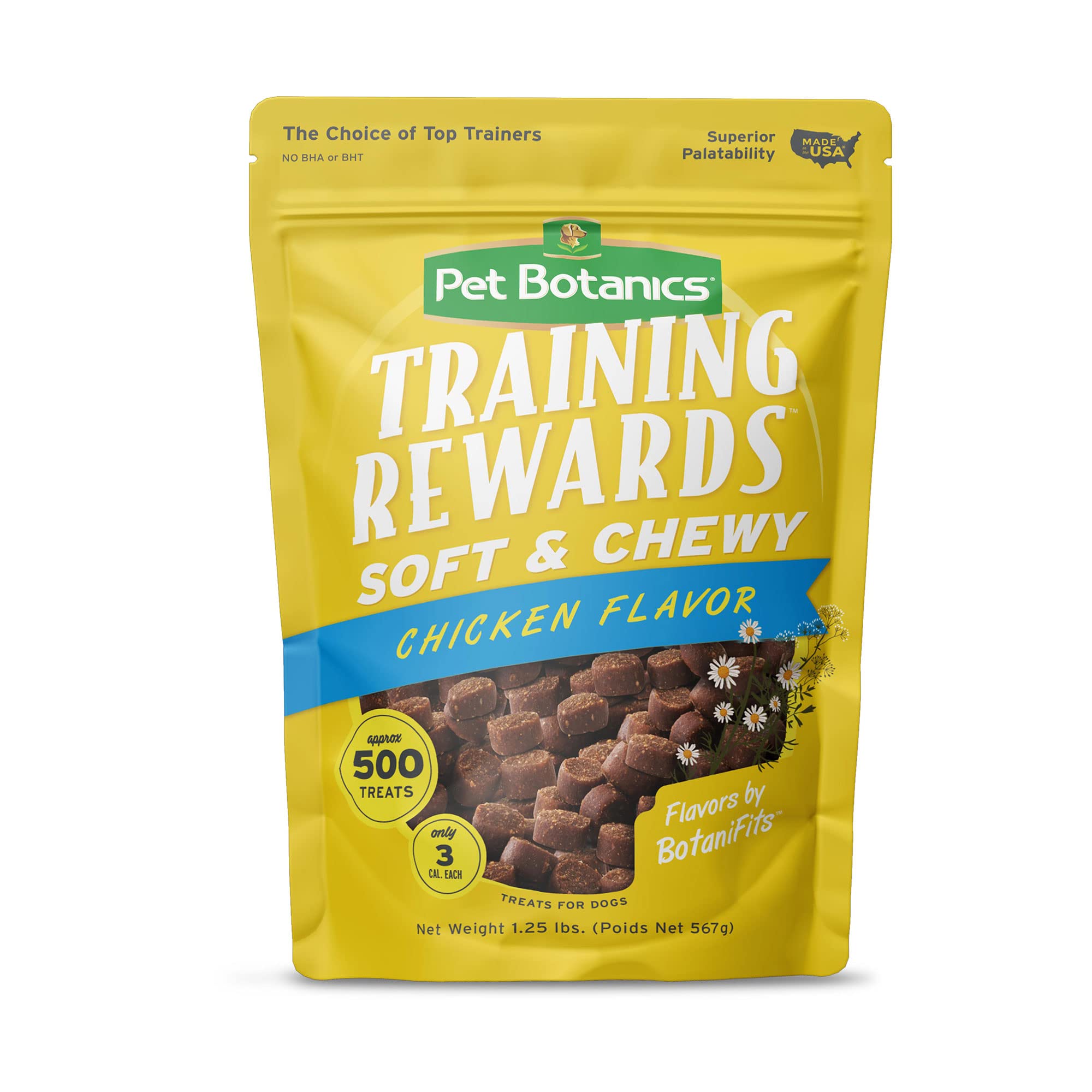 Pet Botanics 20 oz. Pouch Training Reward Soft & Chewy, Chicken Flavor, with 500 Treats Per Bag, The Choice of Top Trainers
