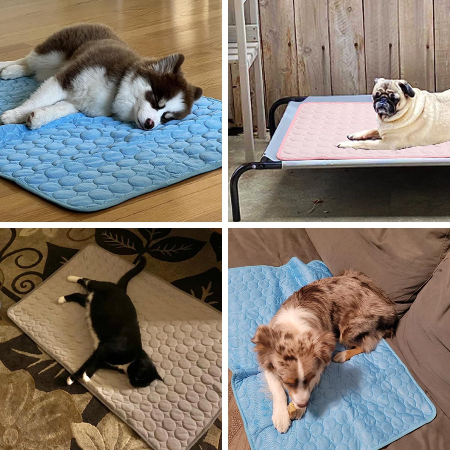 MICROCOSMOS Summer Cooling Mat & Sleeping Pad- Water Absorption Top, Materials Safe, Easy Carry, EZ Clean. Keep Cooling for Pets