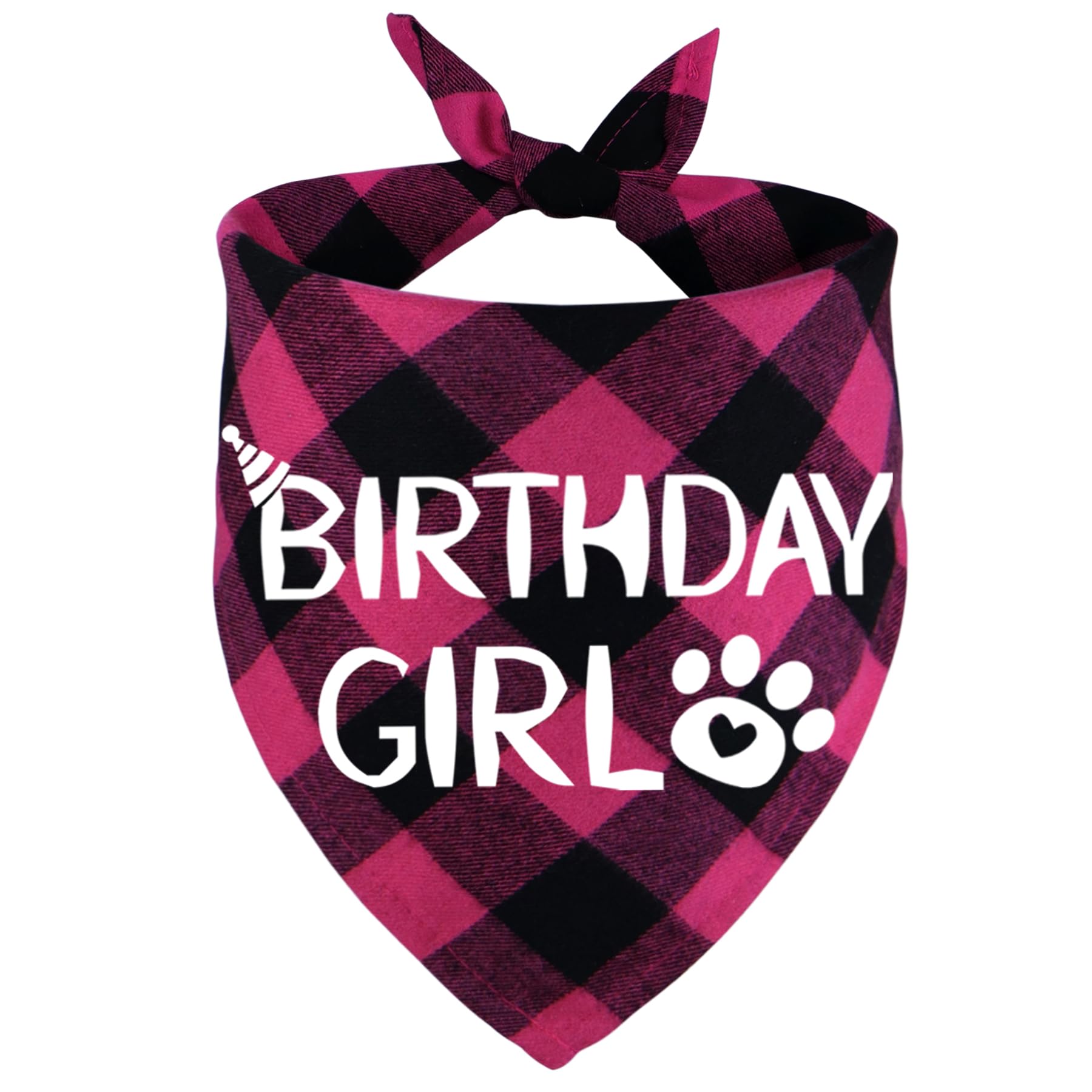 Stmk Dog Birthday Bandana, Multi Sizes Dog Birthday Girl Bandana For Small Medium Large Dogs Pets (Large, Pink)