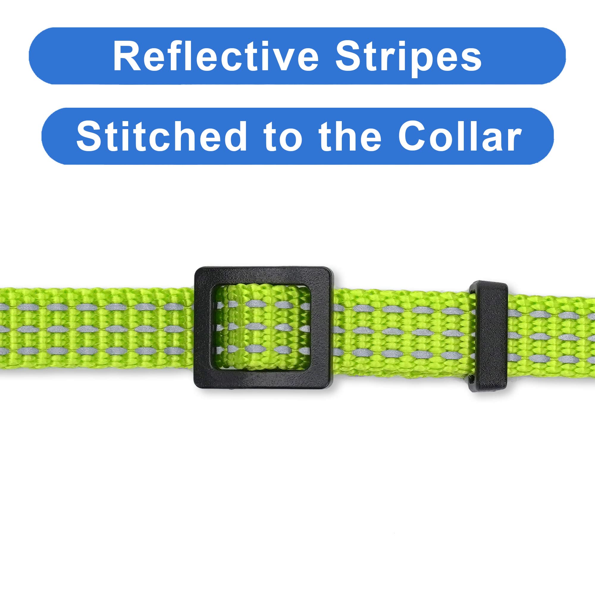 Pawtitas Reflective Cat Collar with Safety Buckle and Removable Bell Cat Collar Kitten Collar Green Cat Collar