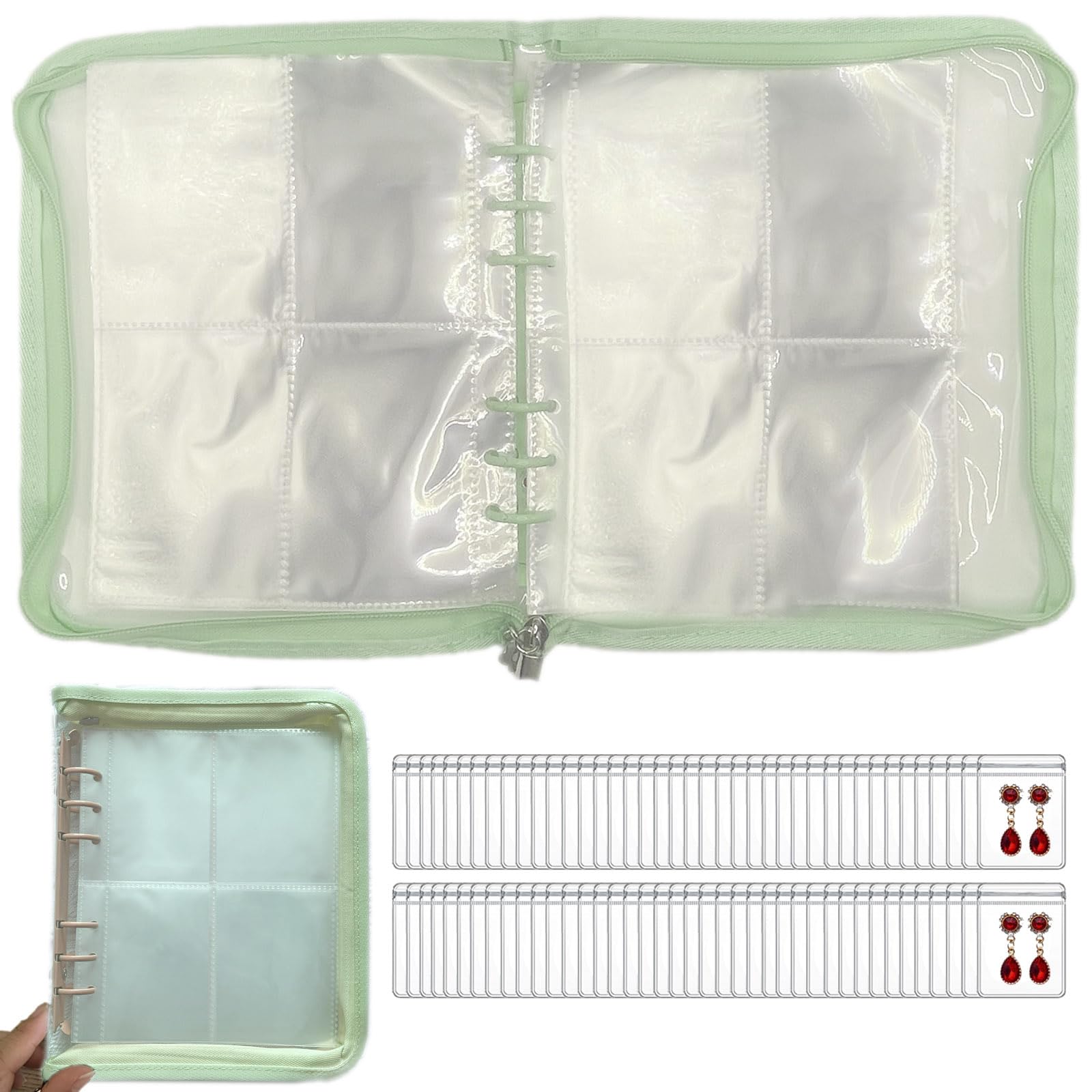 Hslfuai Transparent Jewelry Storage Book Travel Jewelry Organizer Transparent Jewelry Book Organizer For Necklace Ring Holder Je