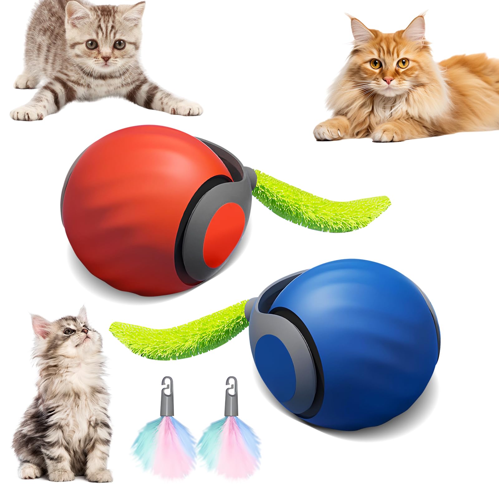 Lggbaodan Speedy Tail 2.0 Interactive Cat Toy, 2025 Smart Rolling Ball For Pets, Automatic Motion Plaything For Cats And Dogs, S
