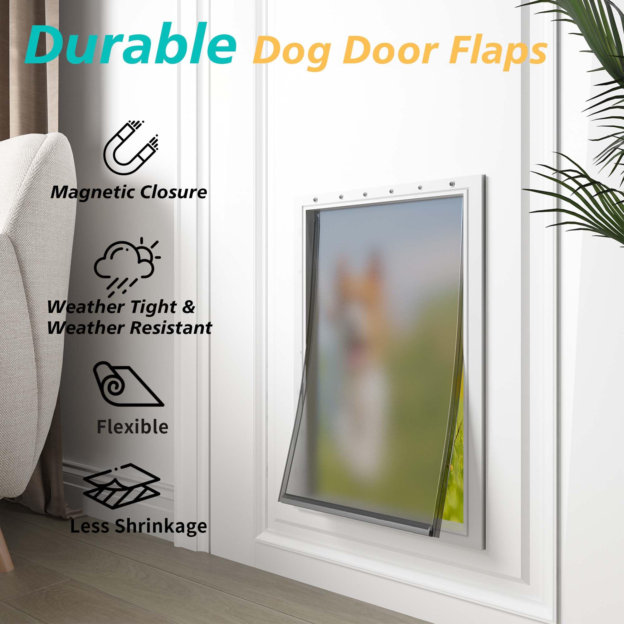 2Pack Extra Large Dog Door Replacement Flaps With Screws - Pet Door Replacement Flap Compatible With Petsafe Freedom Doggie Door