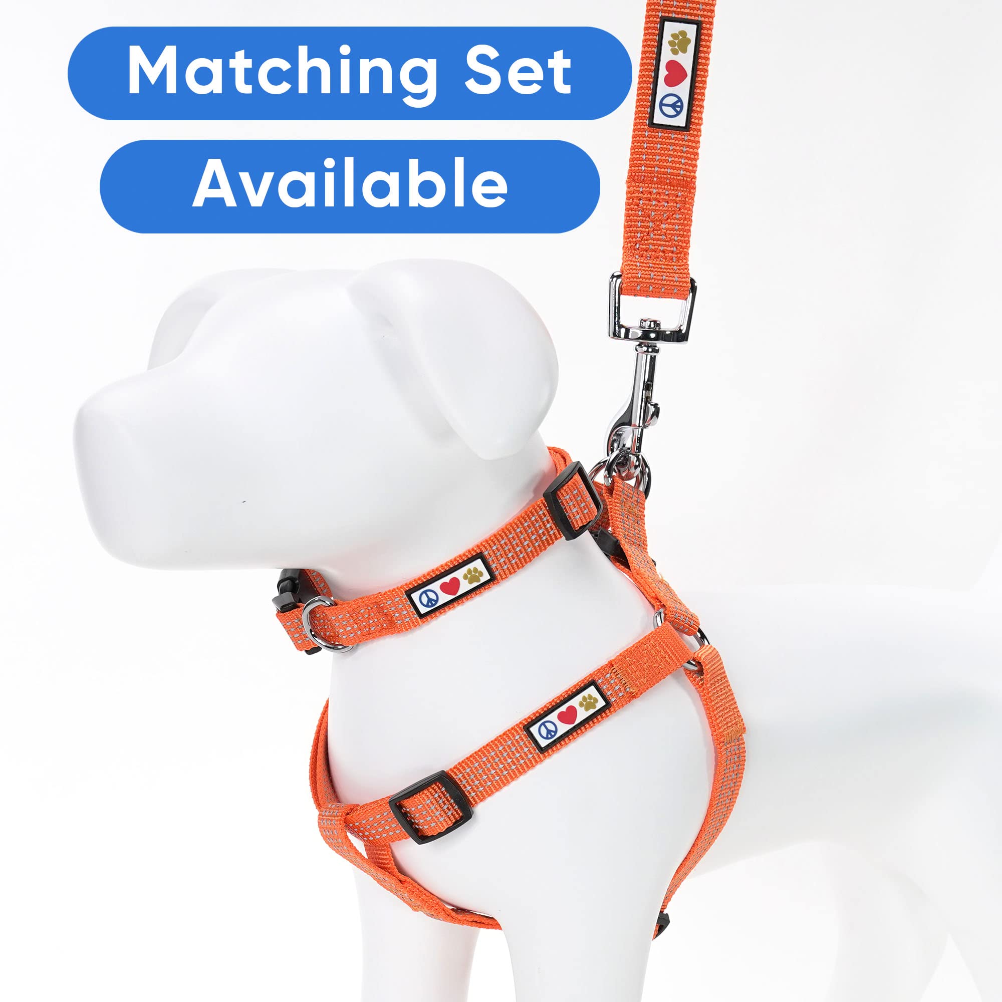 Pawtitas Pet / Puppy 6 - feet Reflective Dog Leash Medium / Large 1 Inch Orange Matching Collar and Harness sold separately.