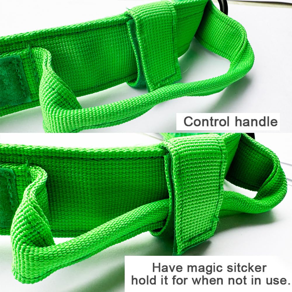 Tactical Dog Collar Military Dog Collar Adjustable Nylon Dog Collar Heavy Duty Metal Buckle With Handle For Dog Training (Bright Green,Xl)