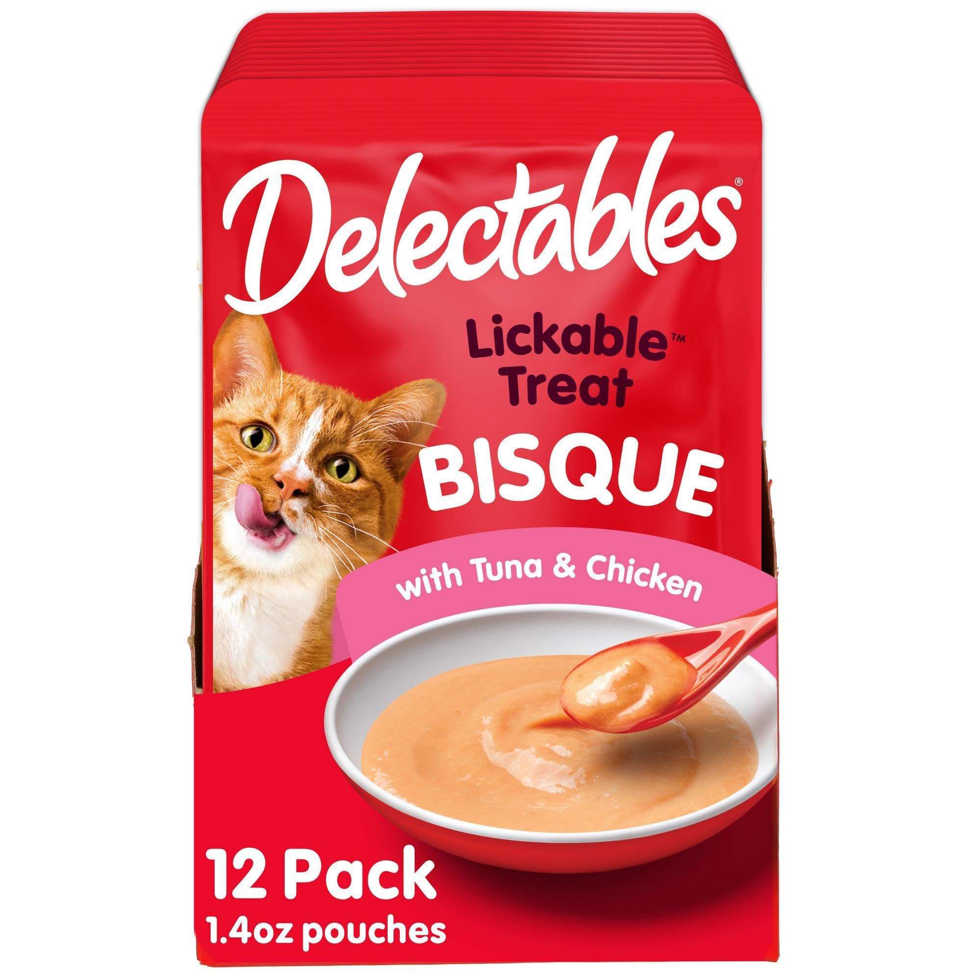 Delectables Bisque Lickable Wet Cat Treats - Tuna & Chicken, 1.4 oz (Pack of 12)
