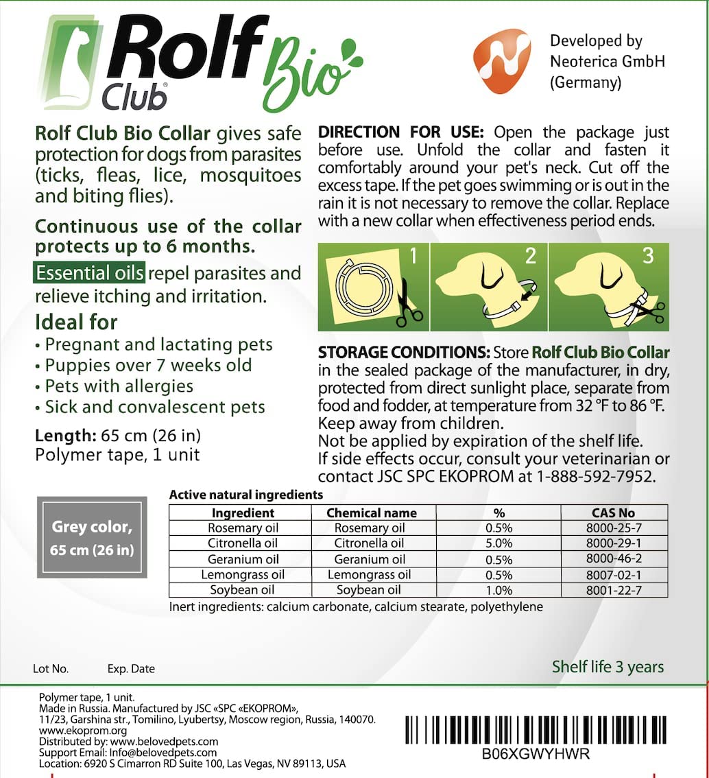 Natural Flea & Tick Collar for Dogs - 6 Months Control of Best Prevention & Safe Treatment - Anti Fleas and Ticks Essential Oil Repellent (1 Count (Pack of 1)) -Like New