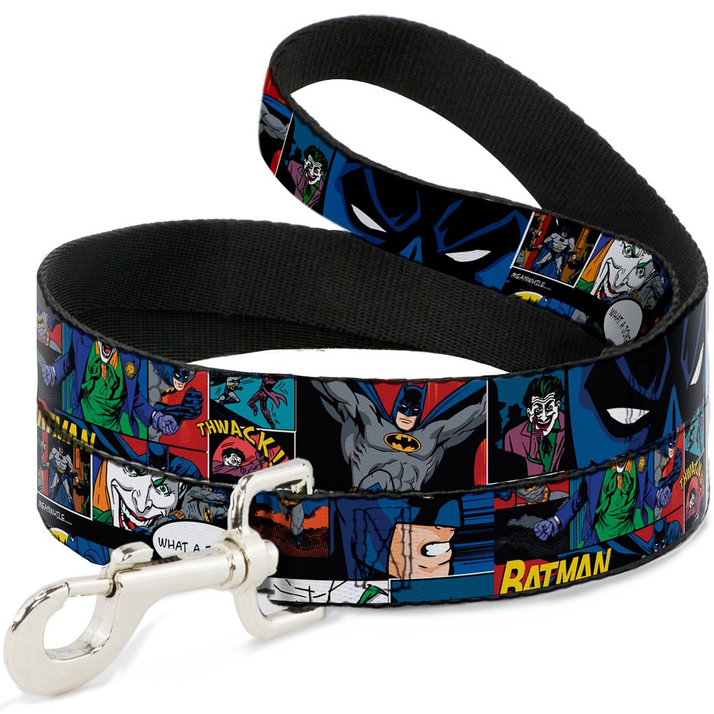 Buckle-Down Dog Leash Batman Joker Comic Strip 6 Feet Long 1.0 Inch Wide, Multicolor, Dl-6Ft-Wbm005