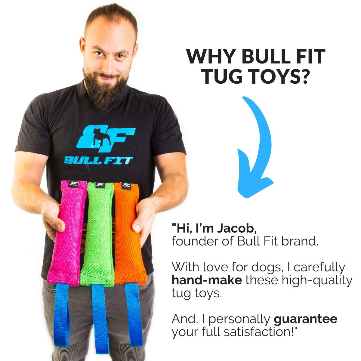 K9 Dog Bite Tug Toy - Made Of Durable & Tear-Resistant French Linen - Perfect For Tug Of War, Fetch & Puppy Training - Ideal For