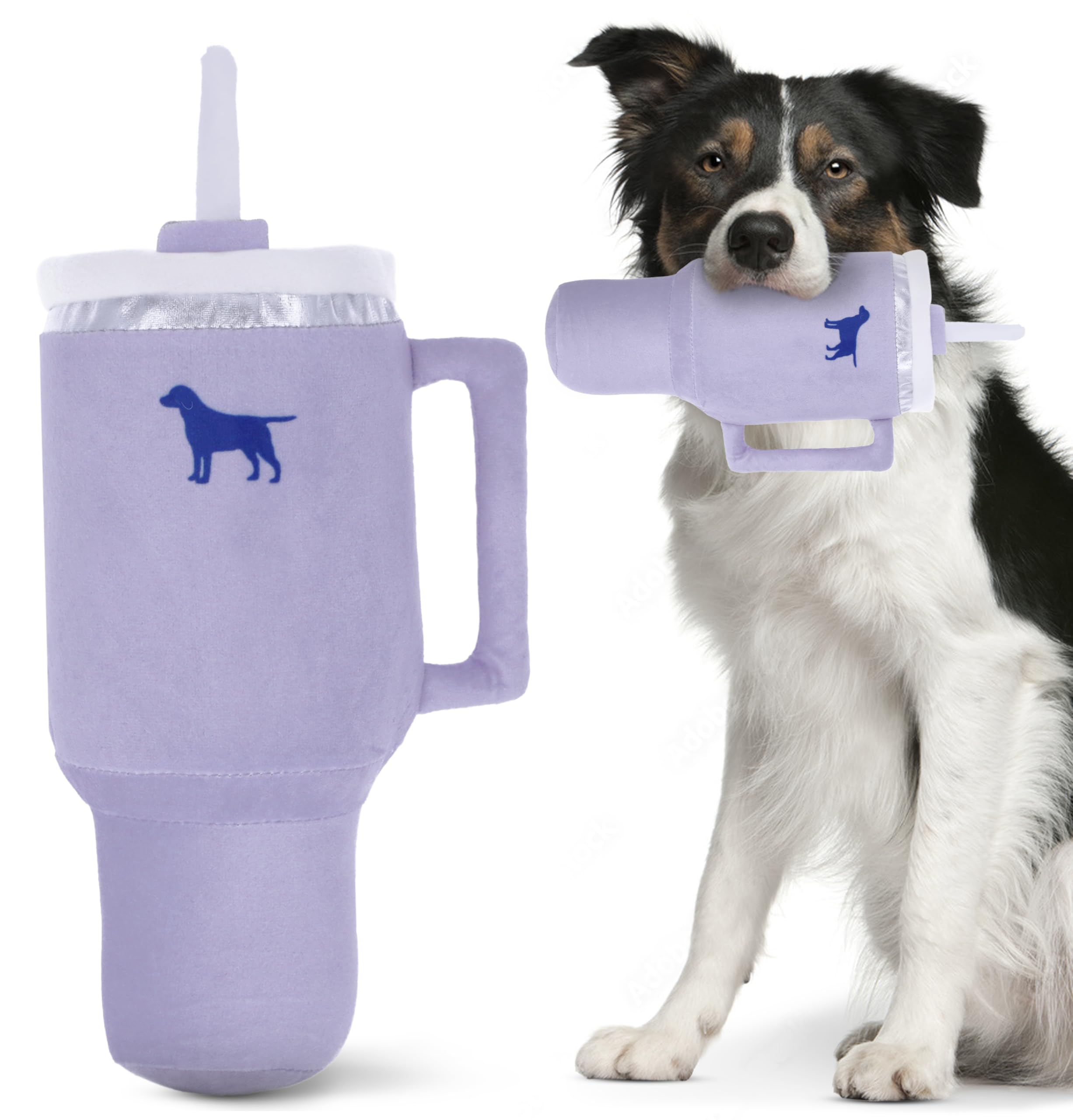 Puproar Pup Cup Tumbler Dog Toy - Funny Birthday Dog Toy For Girl Dogs Or Puppies, Cute Squeaky Plush Gift (Lavender Purple)