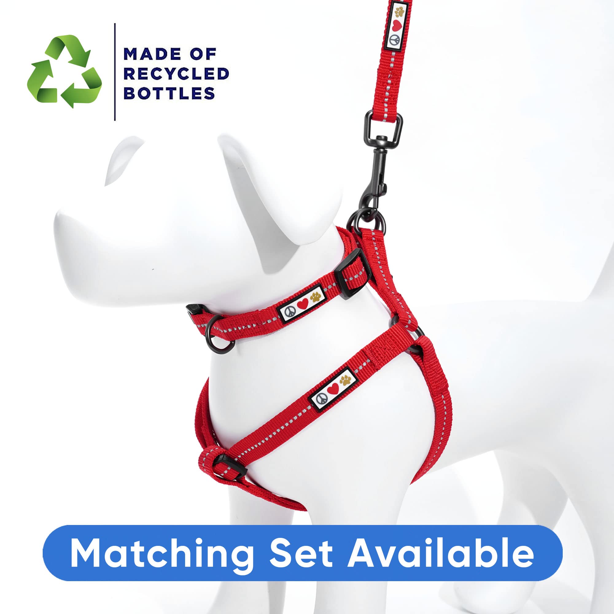 Pawtitas ?? Recycled Dog Harness With Reflective Stitched A Puppy Harness Made From Plastic Bottles Collected From Oceans Medium