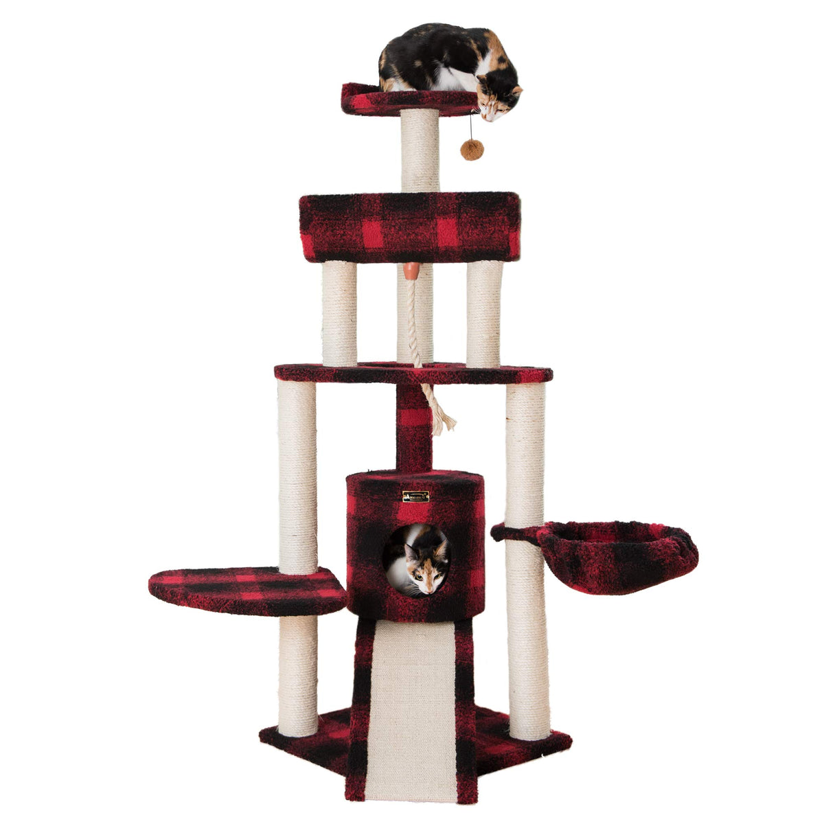 Armarkat B5806 Classic Cat Tree With Multiple Features, Jackson Galaxy Approved, Four Levels Real Wood Furniture