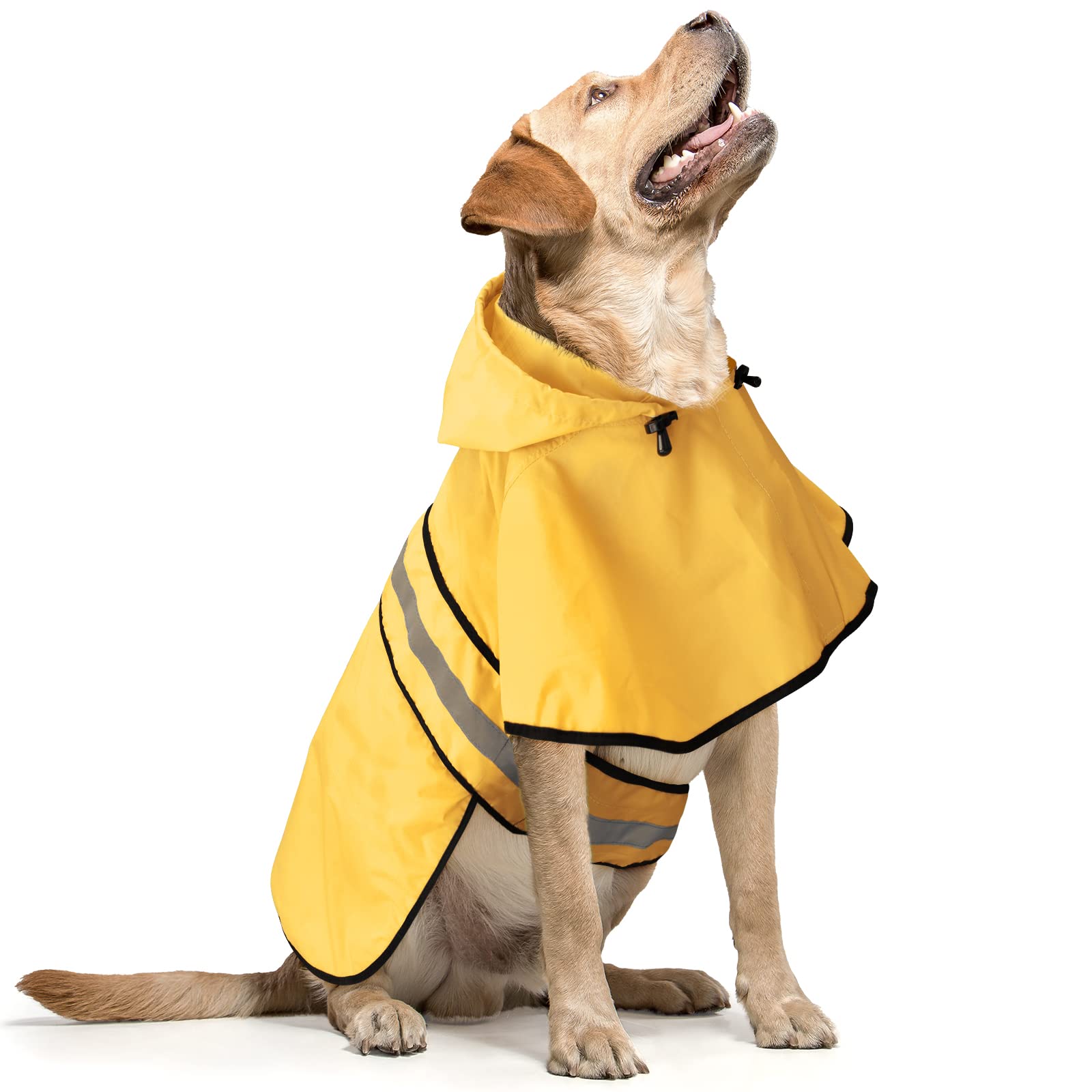 Domagiker Reflective Waterproof Dog Raincoat - Lightweight Dog Rain Jacket With Hooded, Adjustable Pet Rain Coat Poncho Slicker